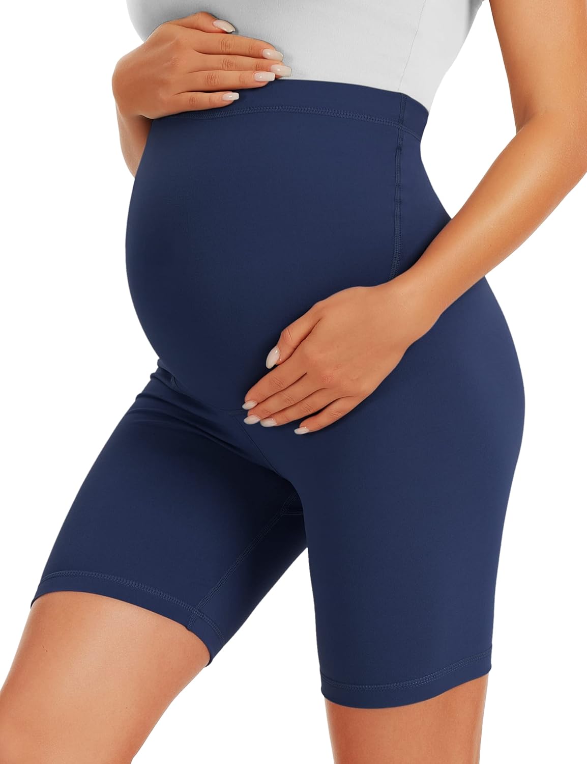 Thumbnail 4 de VALANDY Creamlush Maternity Shorts Over The Belly – Comfortable, Supportive Biker Shorts for Pregnancy