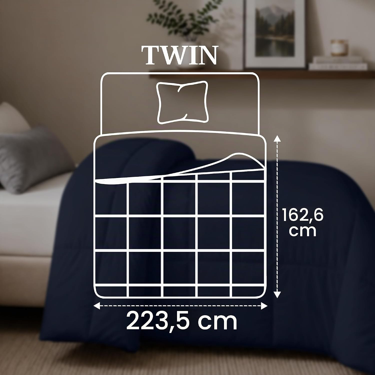 Detalle 2 de Utopia Bedding 4,5 Tog – podwójna kołdra z mikrofibry, granatowa