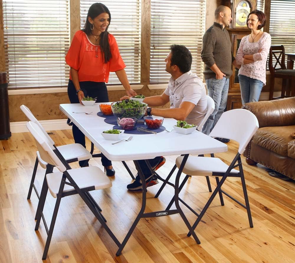 Thumbnail 3 de Lifetime 6 ft Essential Fold-in-Half Table (White Granite) Review