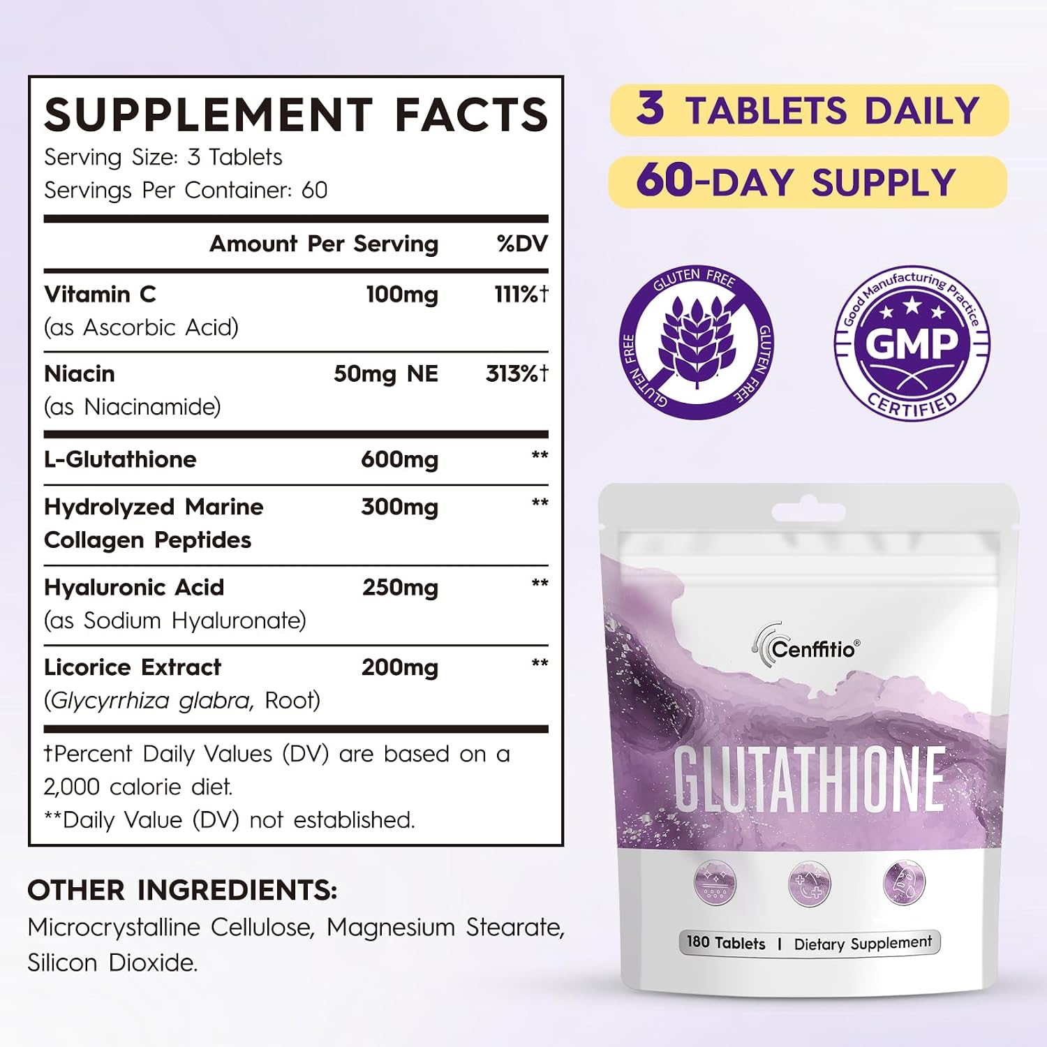 Thumbnail 6 de Cenffitio Glutathione Supplement 180 Tablets