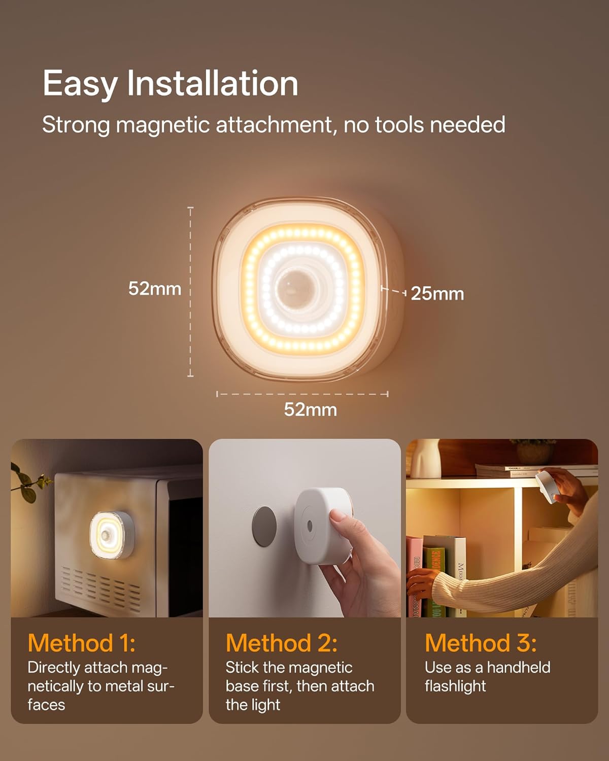 Thumbnail 6 de Homelist 68-LED COB Under Cupboard Lights: 6-Pack Rechargeable, 3-Colour Temp, Motion Sensor