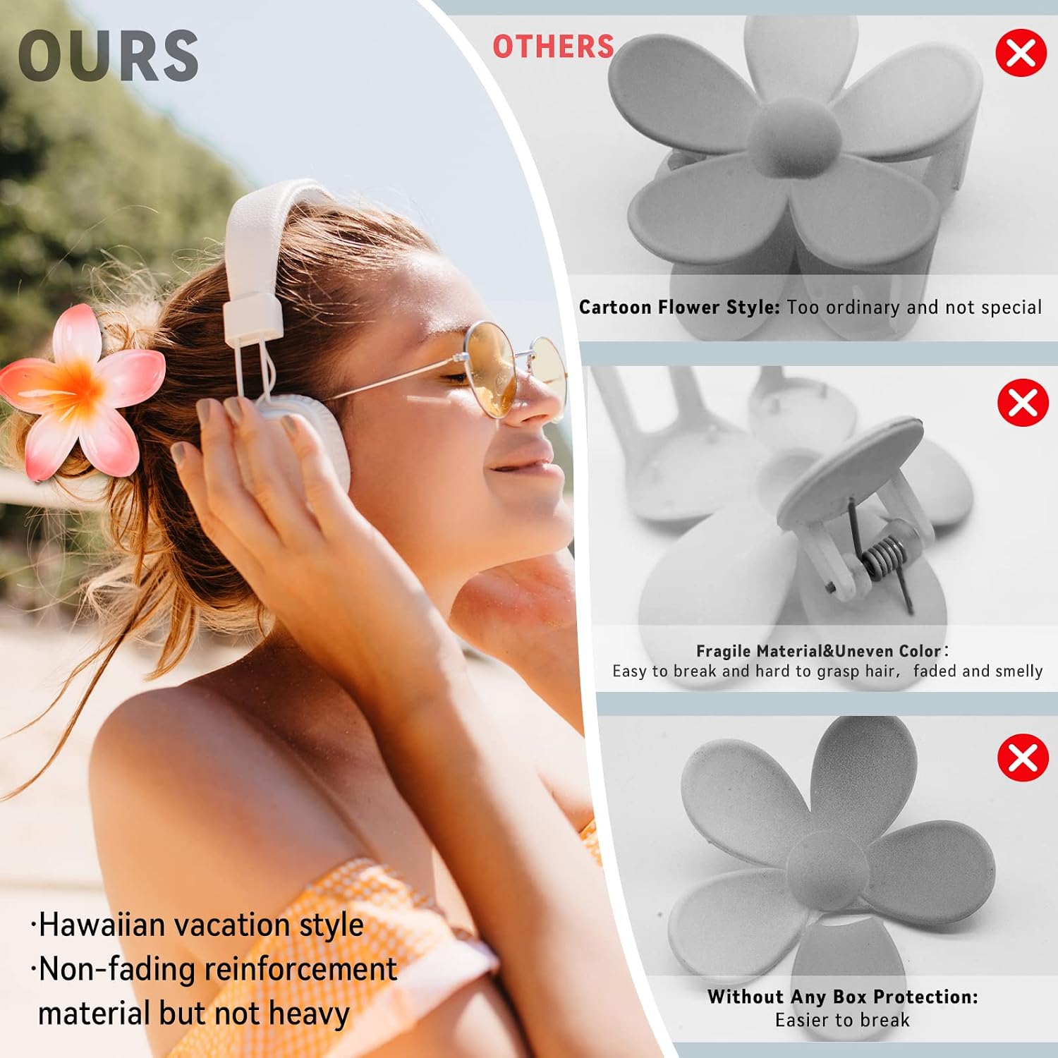Thumbnail 5 de GQLV Flower Hair Claw Clips 4PCS