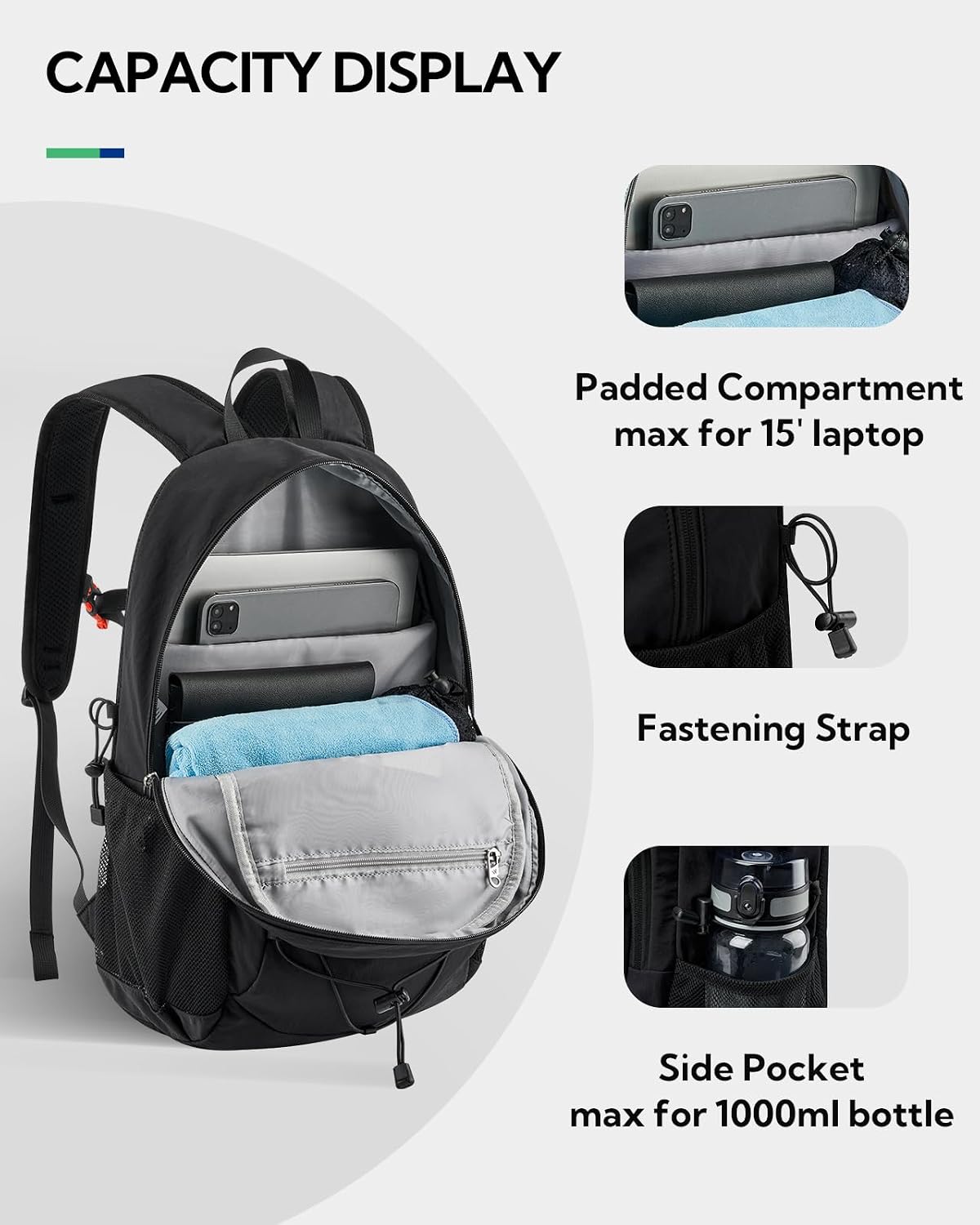 Thumbnail 3 de Waterfly Lightweight 20L Hiking Backpack – A practical 20L sport rucksack for daily use and outdoor adventures
