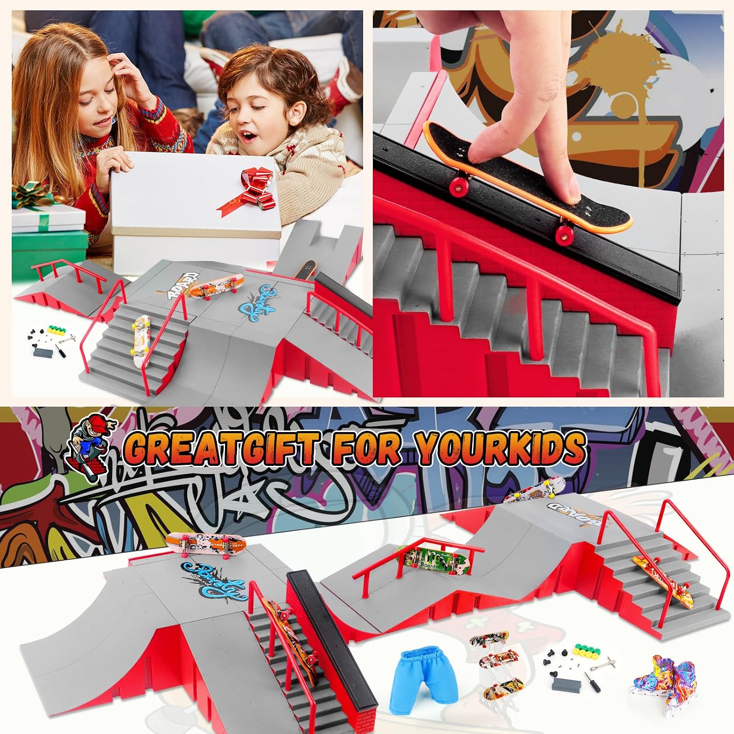 Thumbnail 4 de CS COSDDI Mini Finger Skateboards Ramp Accessories Set – DIY Fingerboard Park for Creative Play