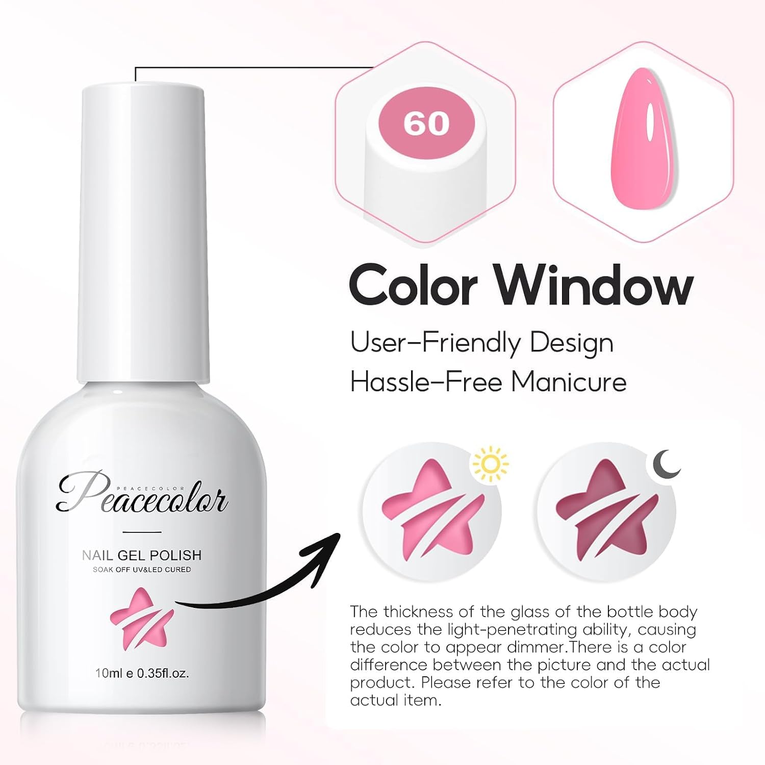 Thumbnail 5 de PEACECOLOR Smalto Semipermanente 10ML Rosa