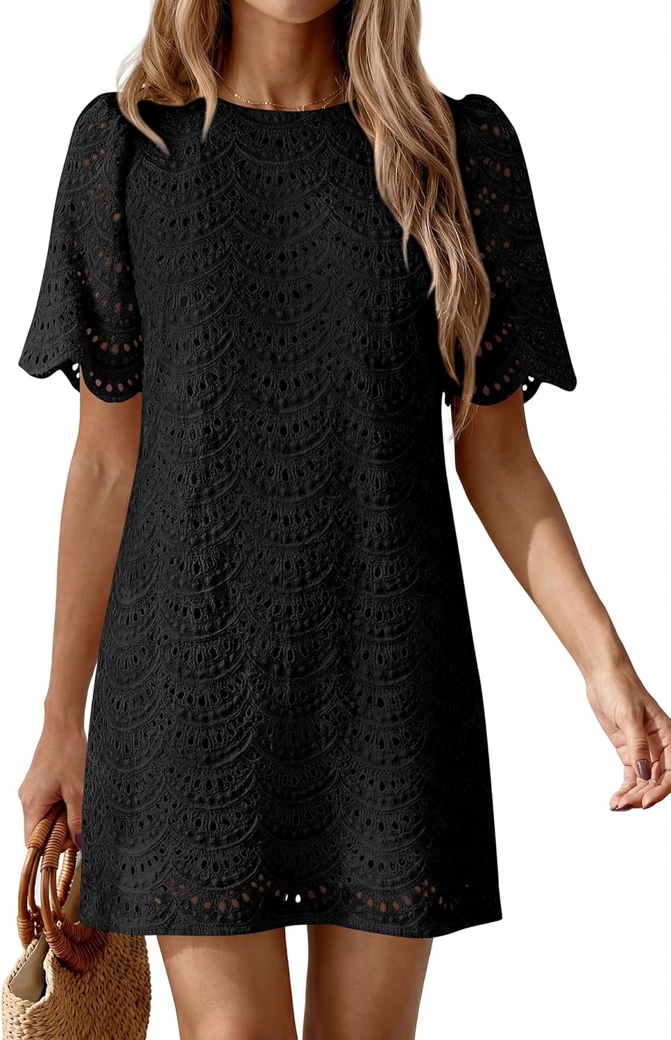Thumbnail 3 de PRETTYGARDEN Women's 2026 Summer Casual Embroidered Lace Mini Dress