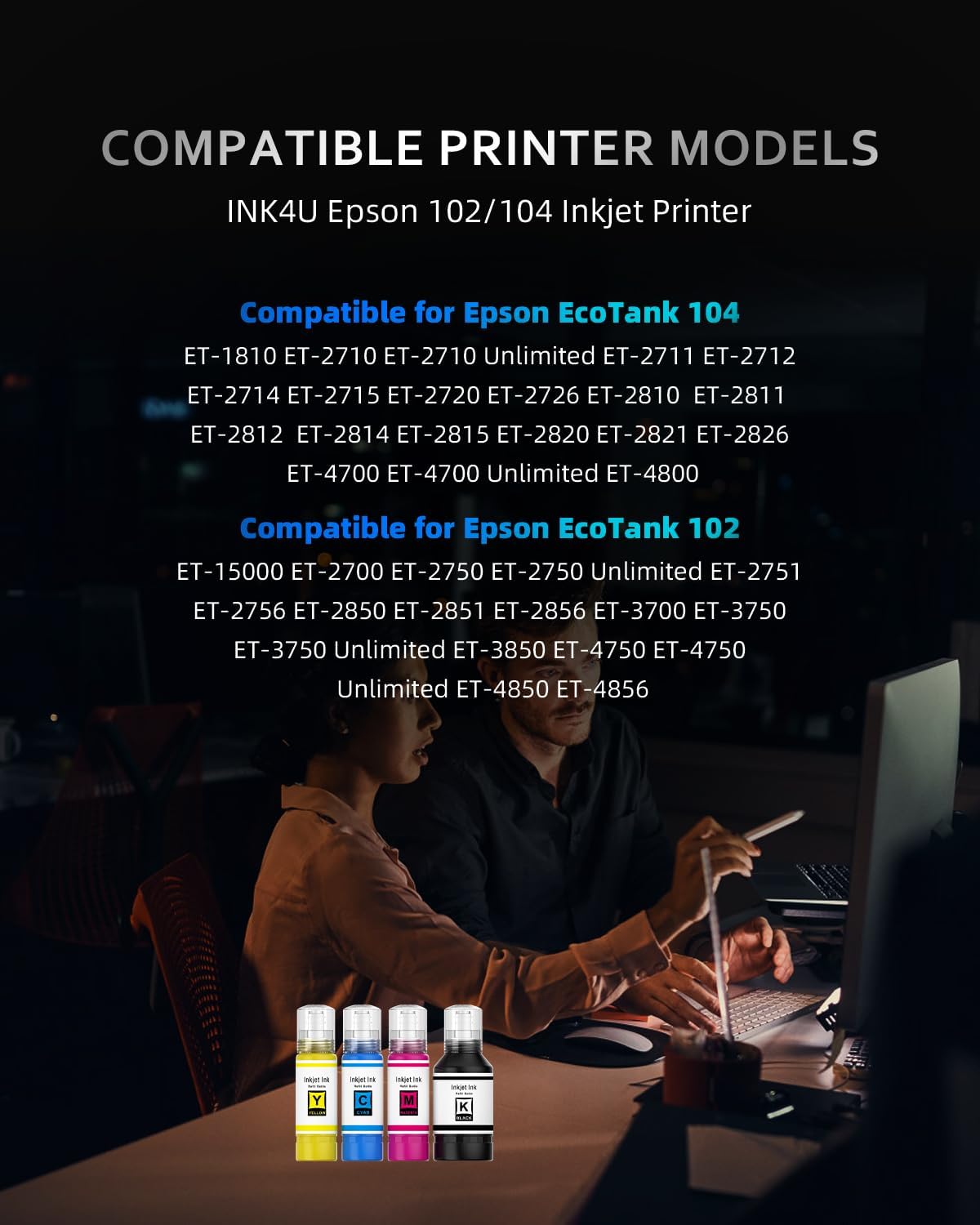 Thumbnail 1 de INK4U 104 Inchiostro compatibile Epson EcoTank