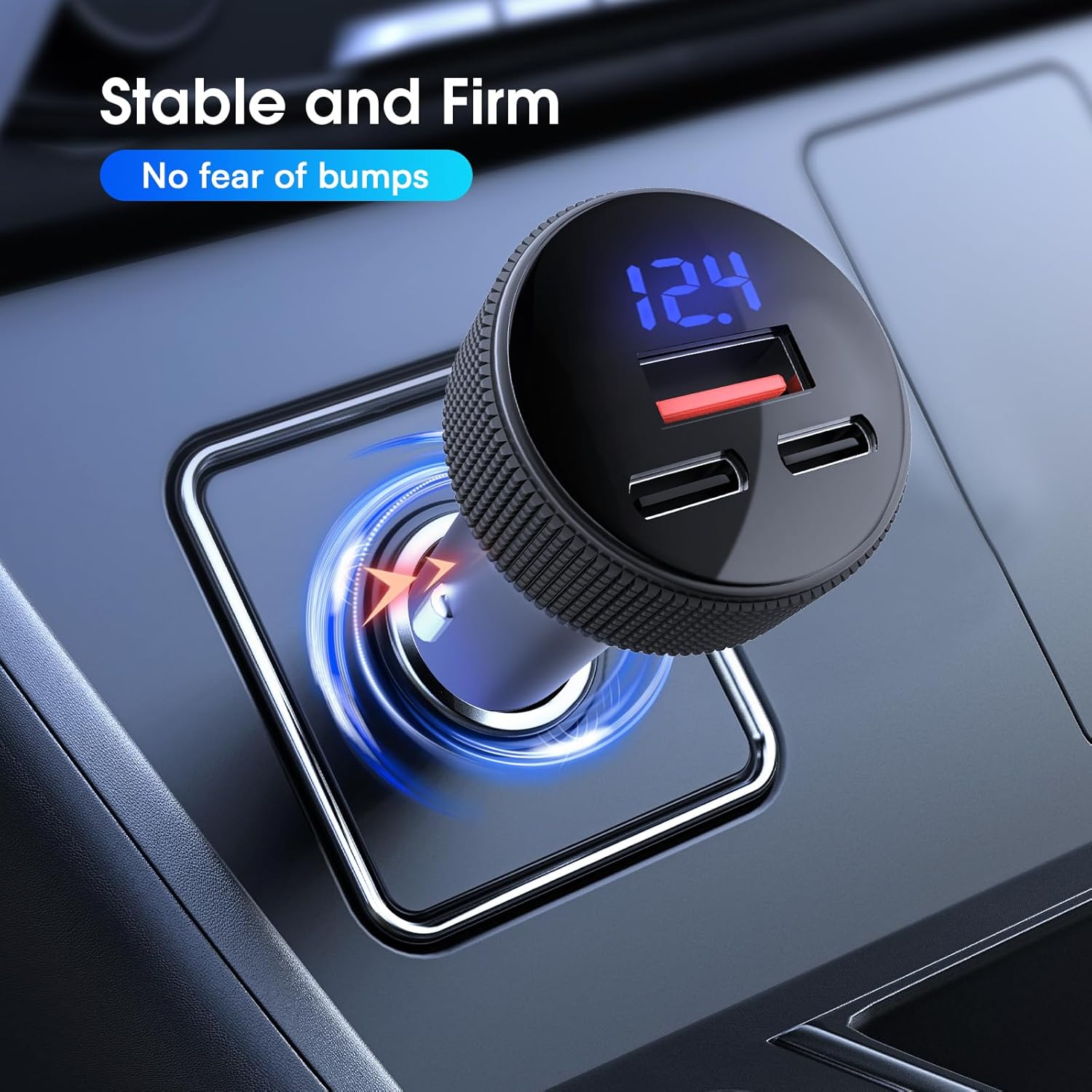 Thumbnail 4 de GemCoo 108W USB‑C Auto-Ladegerät (Dual PD + QC3.0) mit 3 Ports und LED-Voltmeter, KFZ-Zigarettenanzünder