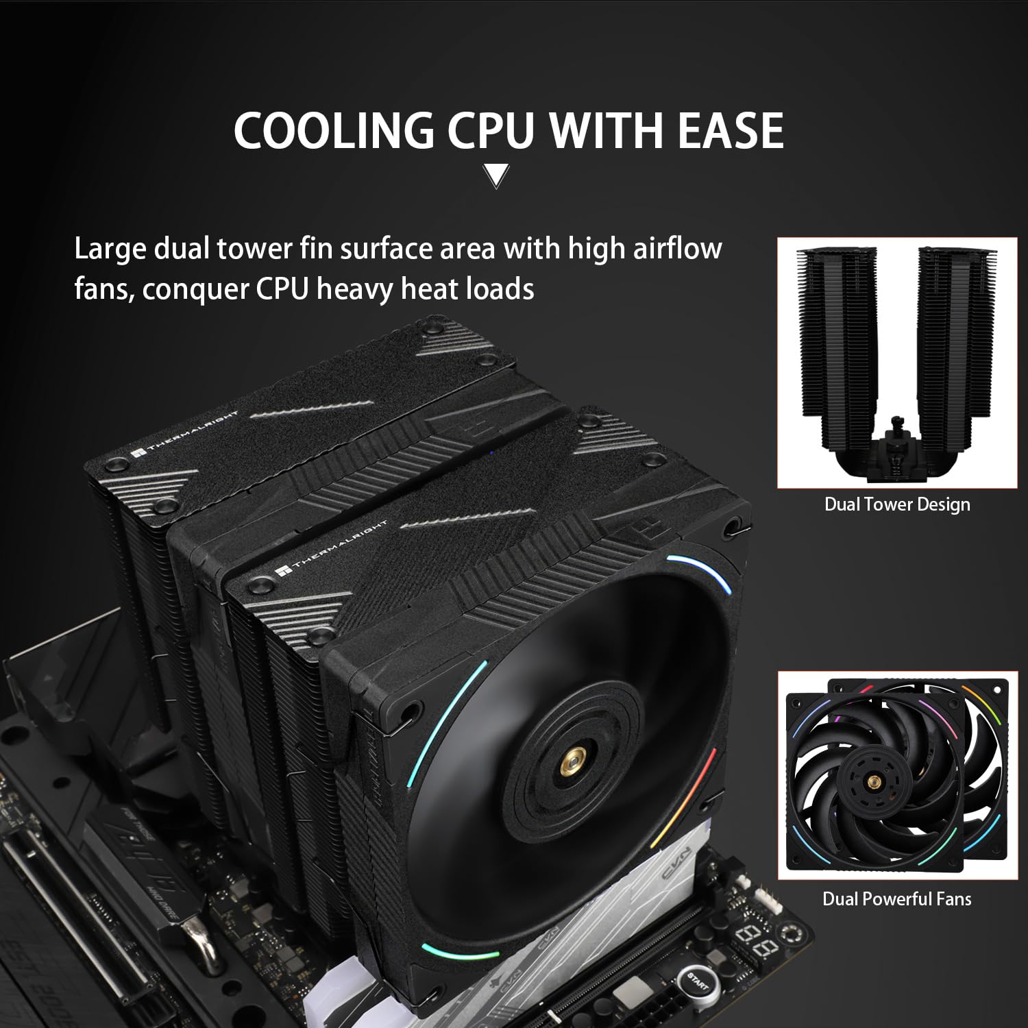 Detalle 2 de Thermalright Phantom Spirit 120 EVO CPU Air Cooler with Dual PWM Fans