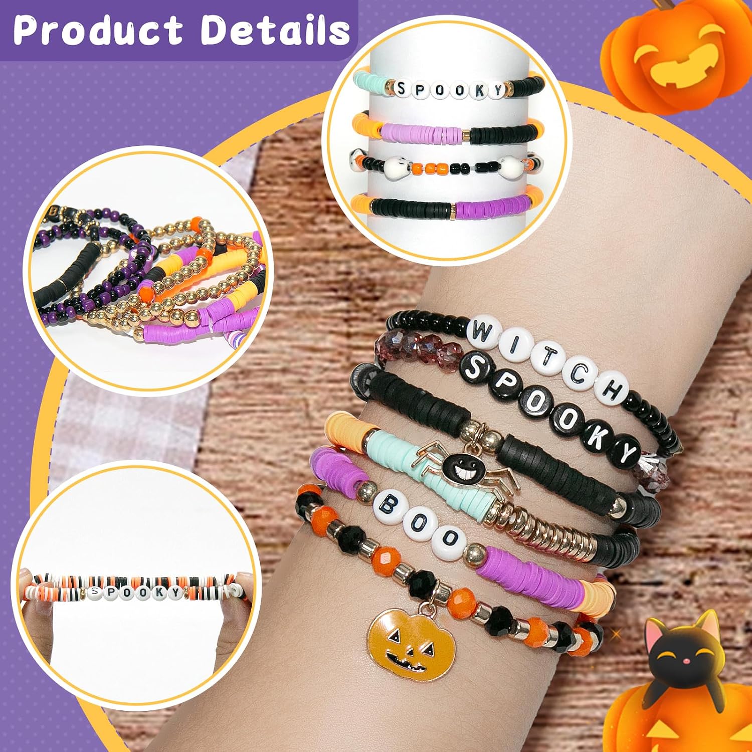Detalle de Shcsdr Halloween Bracelets 40-Piece Set