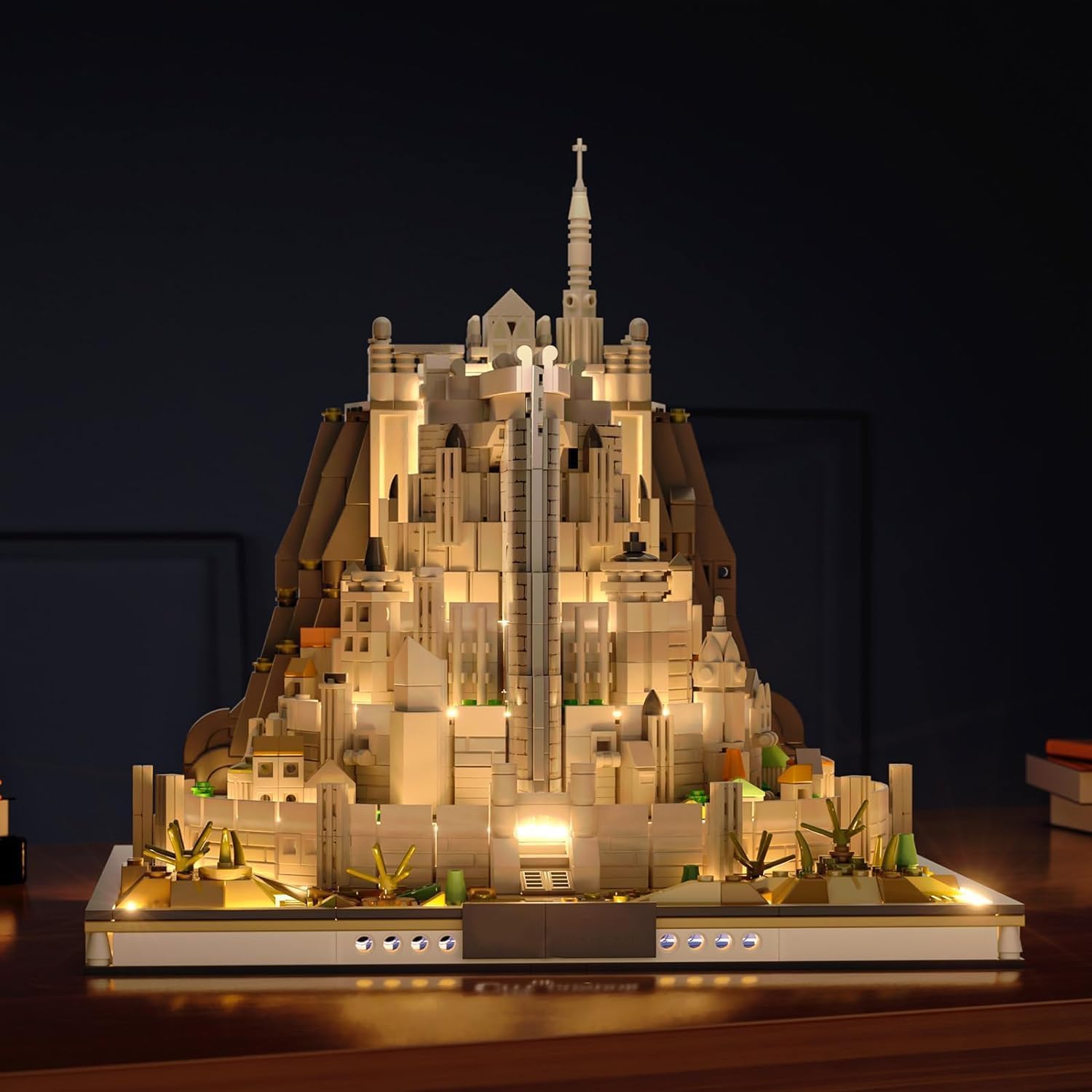 Detalle de QGGQ Architecture Klemmbausteine Ideas Mini Bausteine – Fantasy Schlossbausatz, 1680 Teile, Nicht kompatibel mit Lego