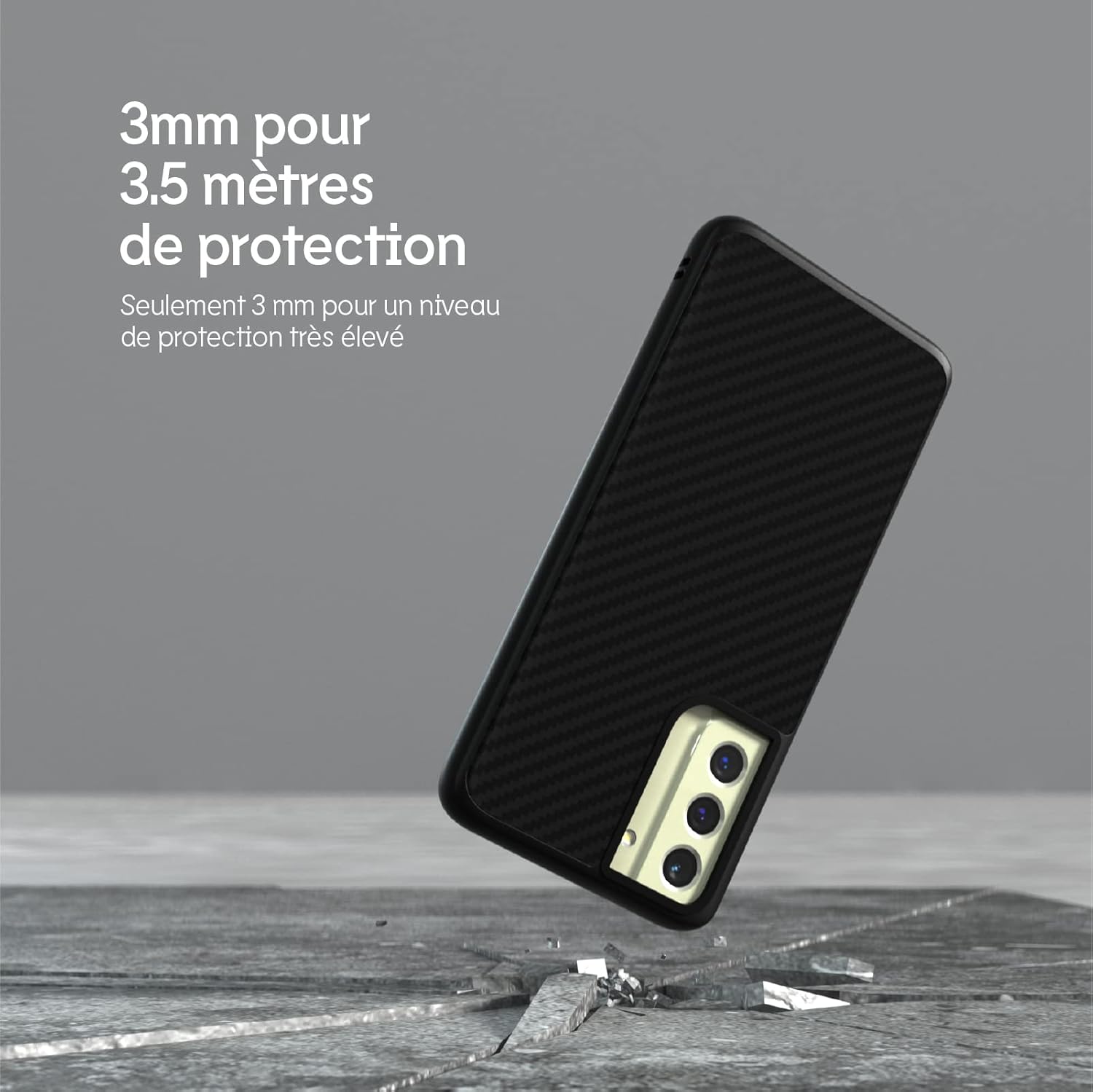 Thumbnail 1 de RhinoShield SolidSuit pour Samsung Galaxy S21 FE – coque fine en fibre de carbone, anti-chocs