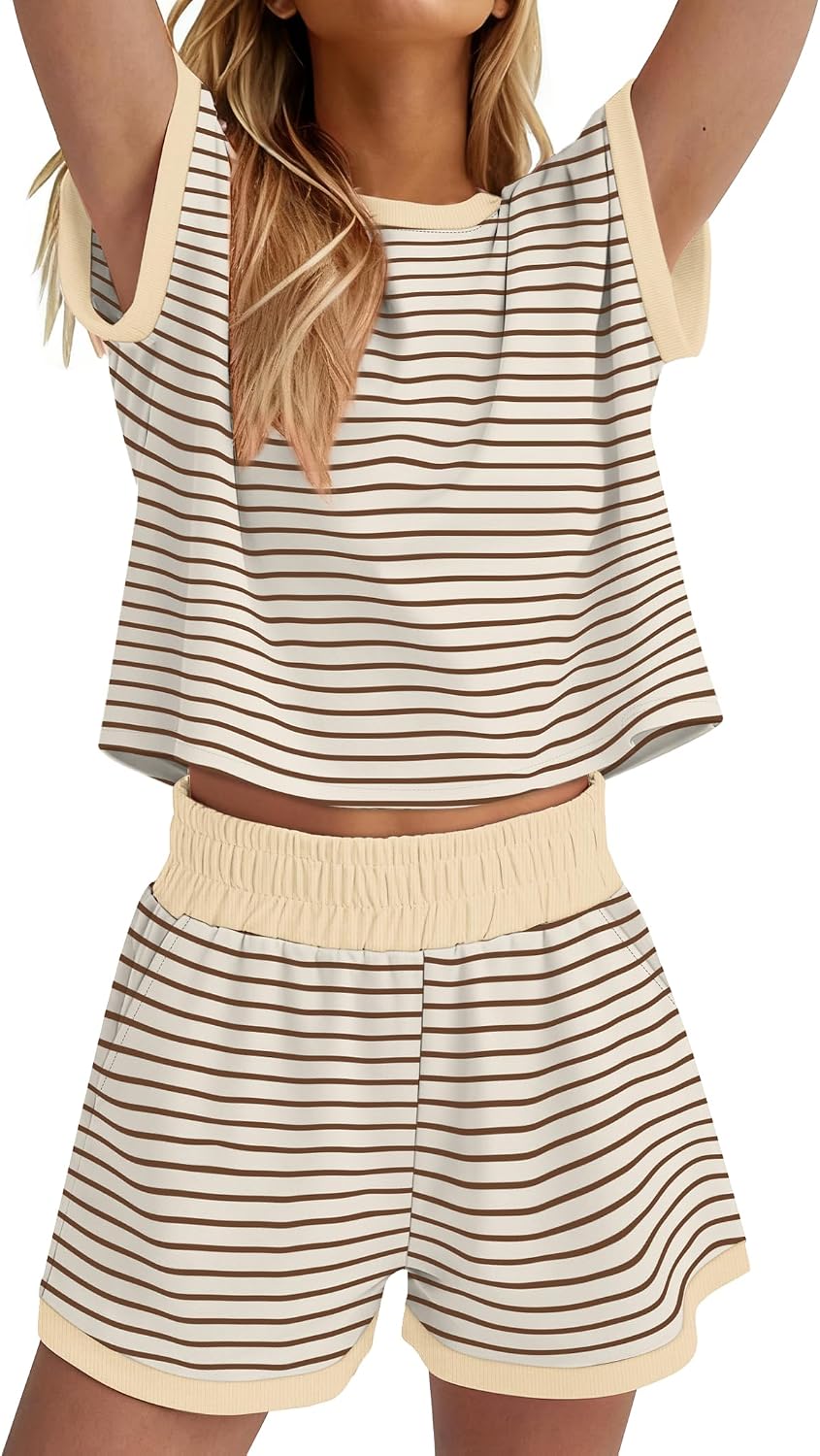 Detalle de WIHOLL Two Piece Sets for Women Summer Lounge Shorts Set with Pocket