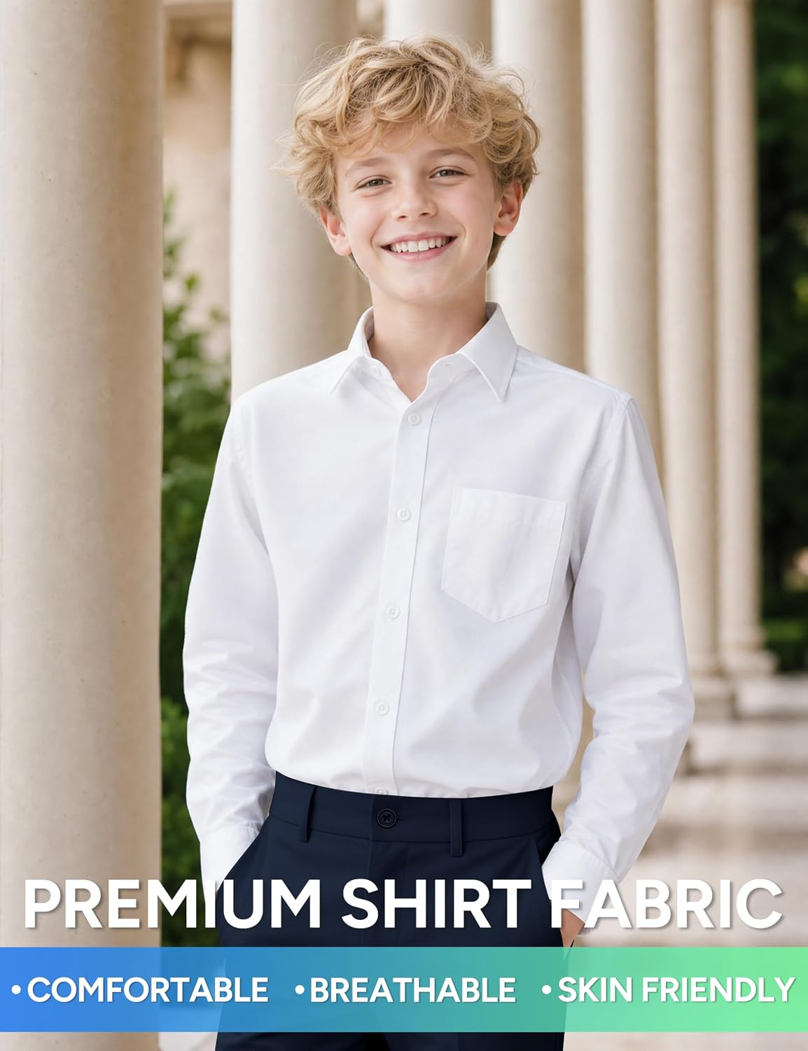 Detalle 1 de Marvelous World Boys' Formal Slim Fit Suit Set with Adjustable Waist