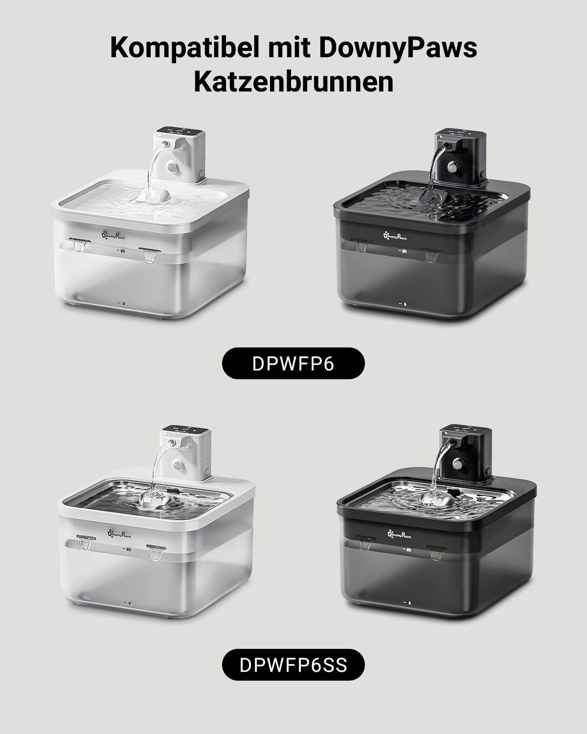 Detalle 2 de DownyPaws Katzenbrunnen Ersatzfilter 6er Set DPWFP6