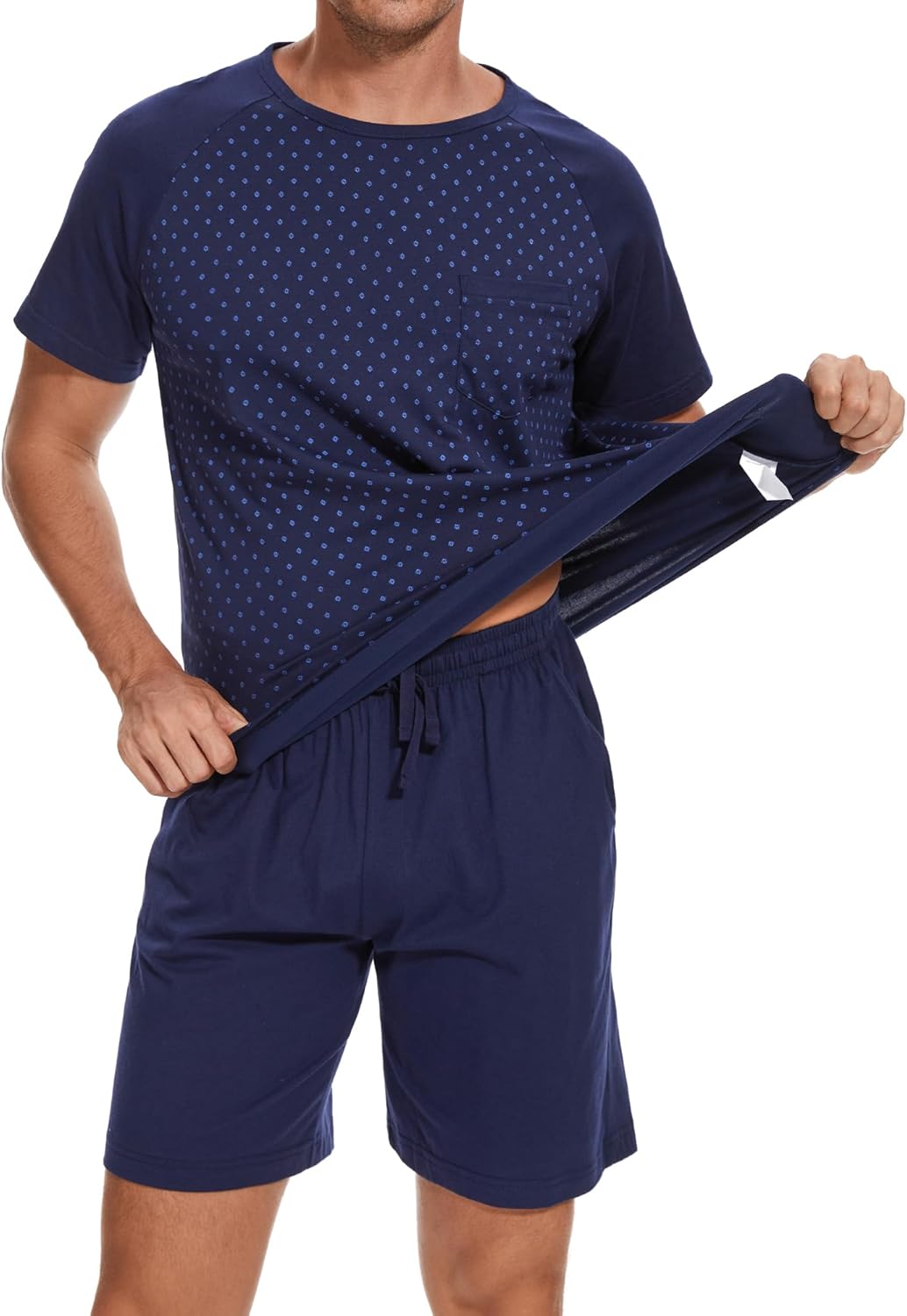 Thumbnail 1 de Winovia Herren Schlafanzug Kurz Baumwolle Rundhals – Pyjamaset Nightwear Sommer Shorty