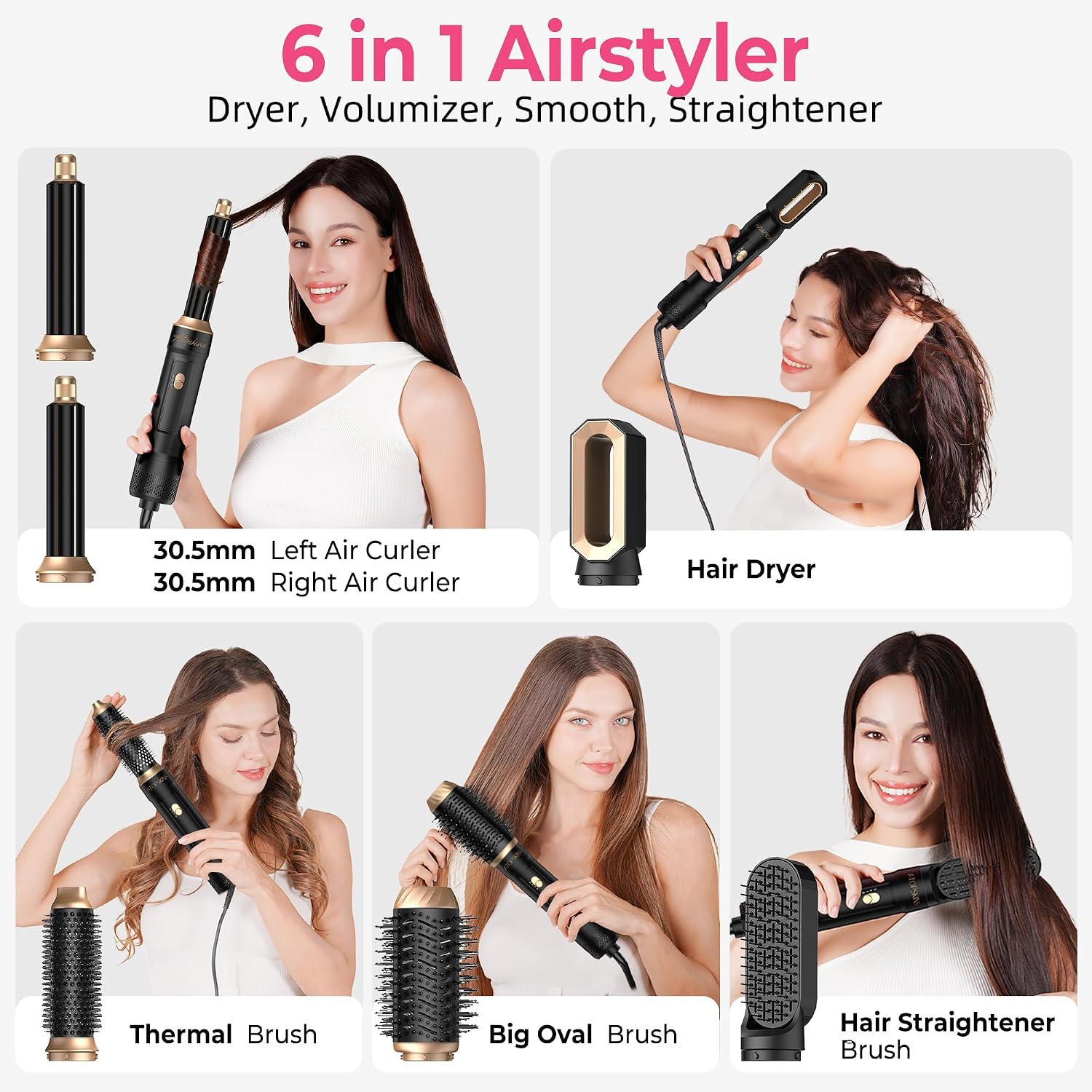 Thumbnail 2 de Pro Airbrush 6 in 1 hair styler 1000W