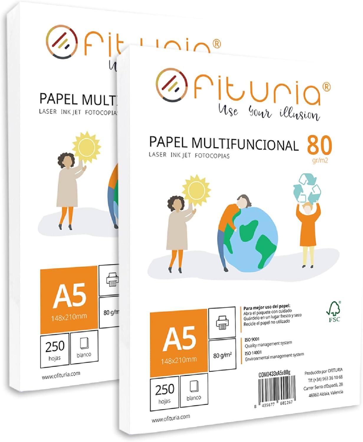 Foglio A5 multifunzionale - Confezione da 500 fogli per stampa, appunti e schede di studio