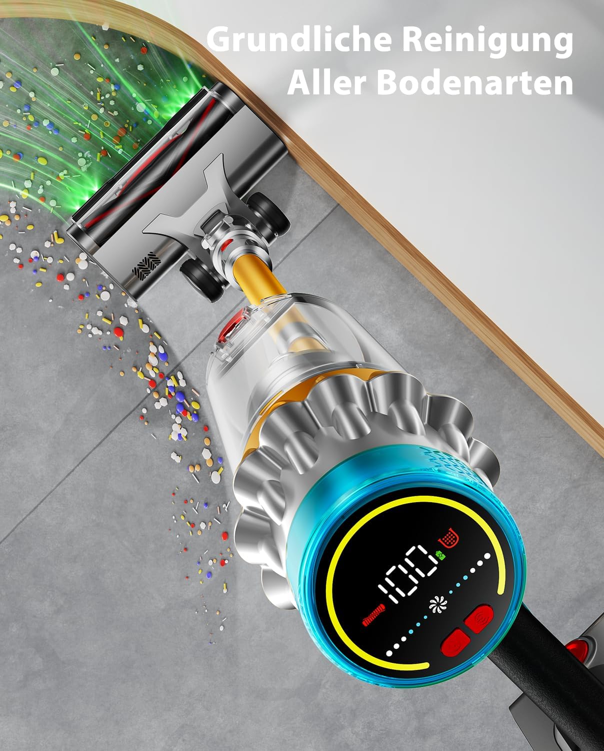 Detalle de JRFYHFT Akku Staubsauger Kabellos 55KPa/650W – 70 Minuten Laufzeit