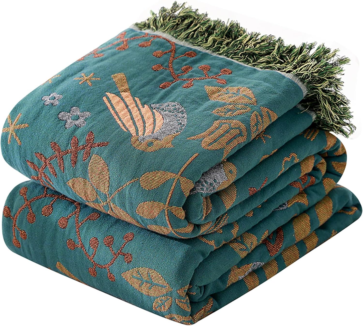 Detalle de HOORDRY Boho Musselin Decke – Beidseitige Baumwolldecke 200×230 cm