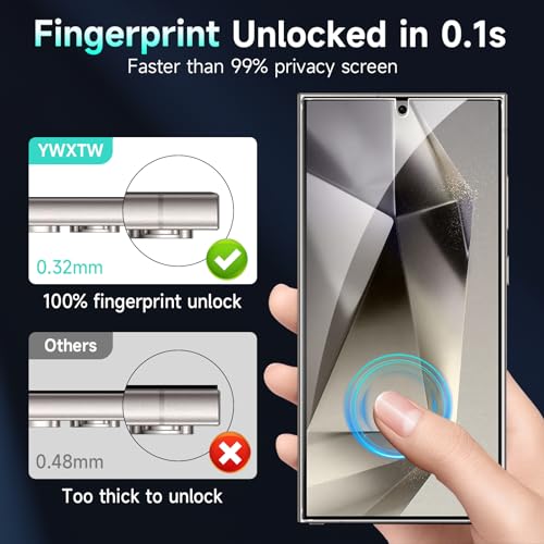 Thumbnail 1 de YWXTW EZ Unlock Samsung Galaxy S24 Ultra privacy protector 2-pack