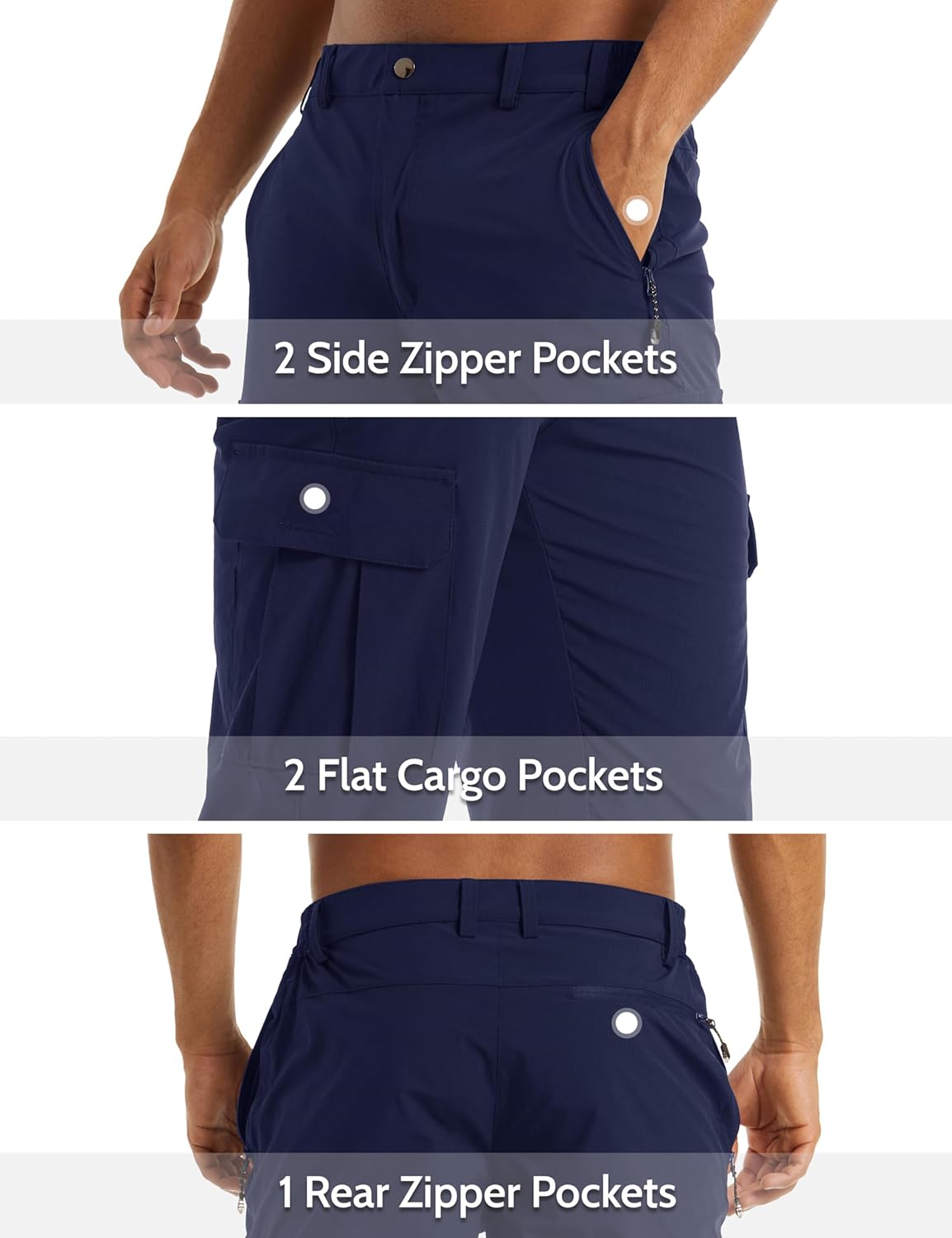 Thumbnail 3 de MAGCOMSEN Men's Workout Gym Shorts: Quick Dry 3/4 Capri with 5 Pockets