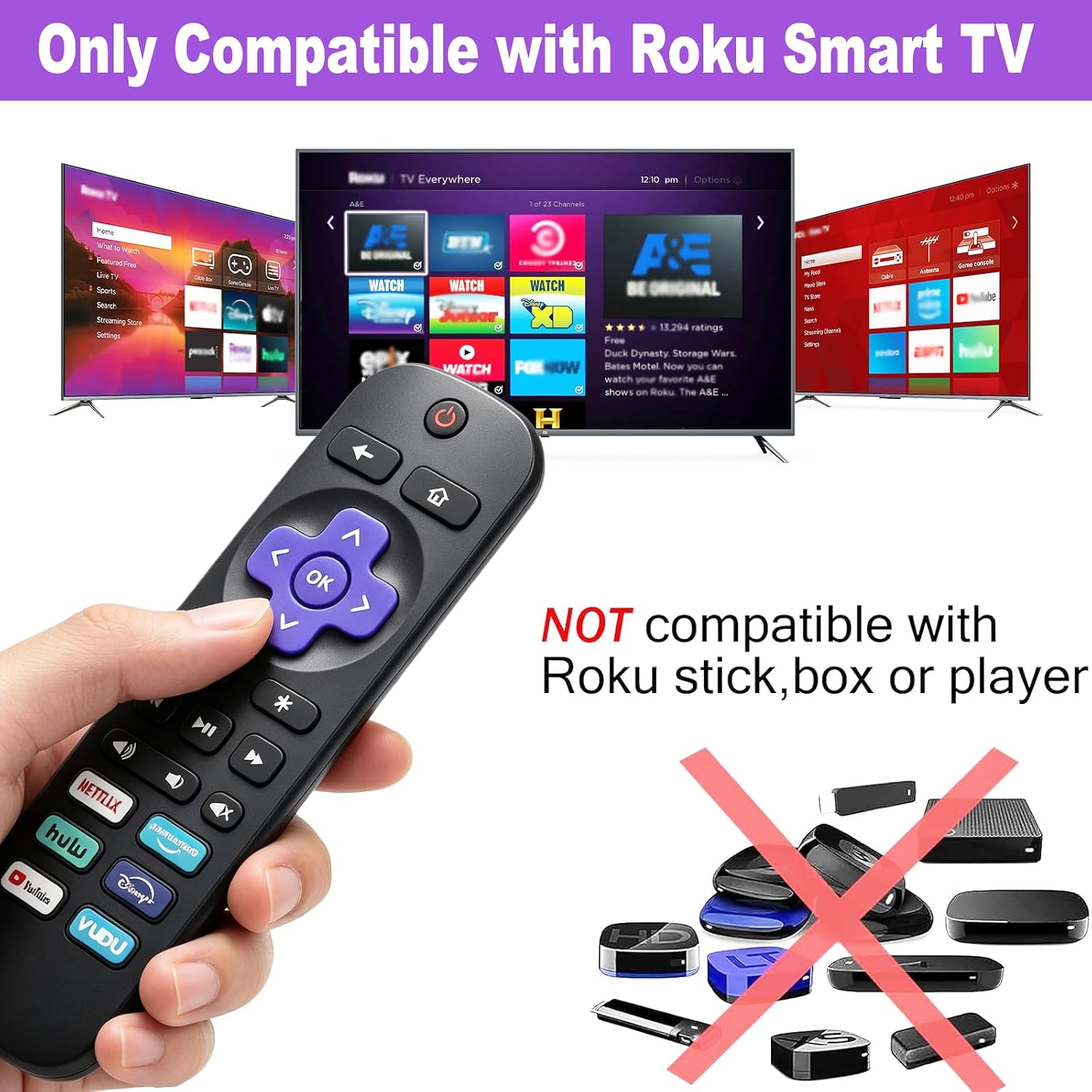 Thumbnail 1 de Gotellx Roku TV Remote Controls, 4-Pack