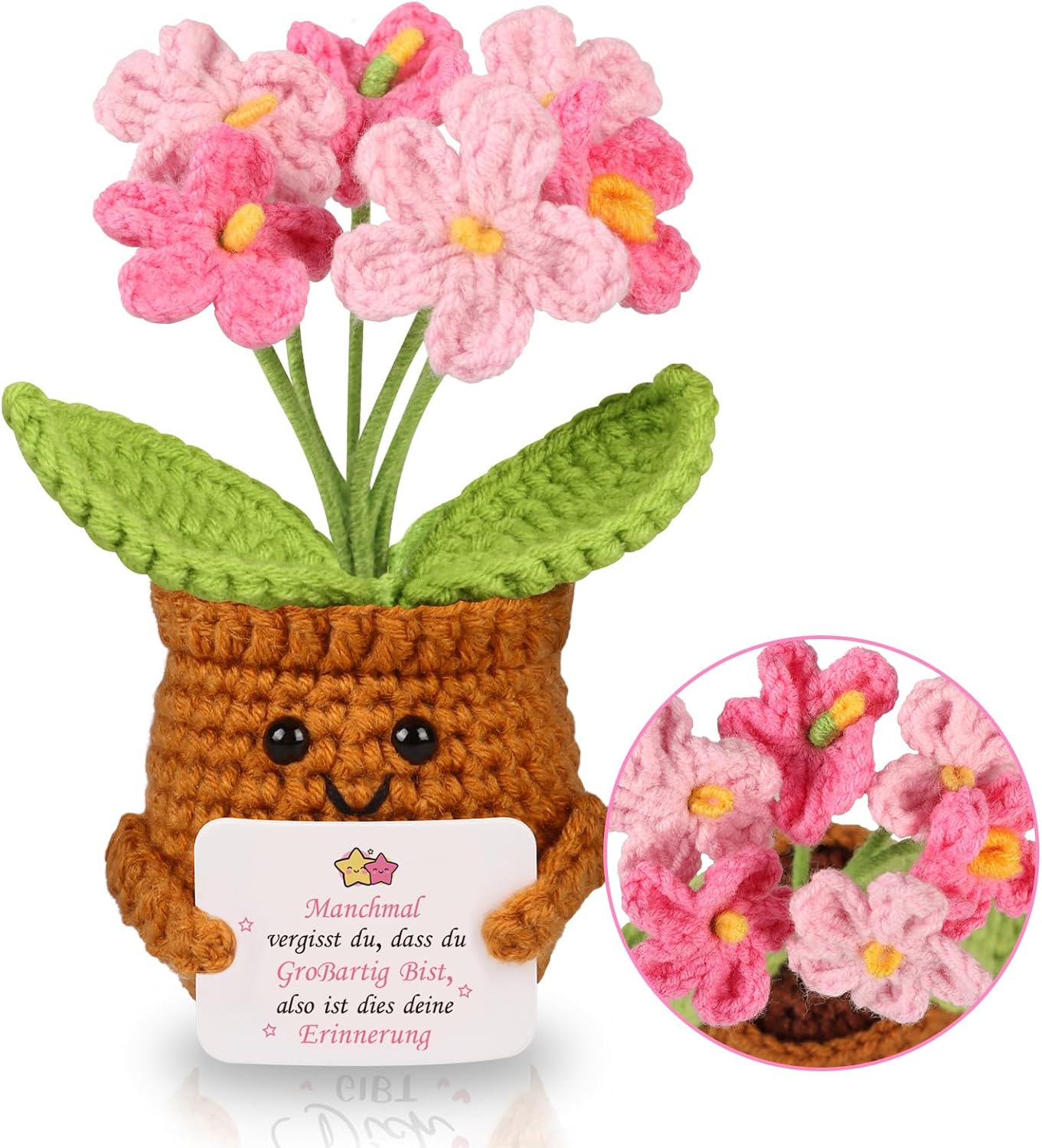 Detalle de WenmthG Gestrickte Rosa Vergissmeinnicht