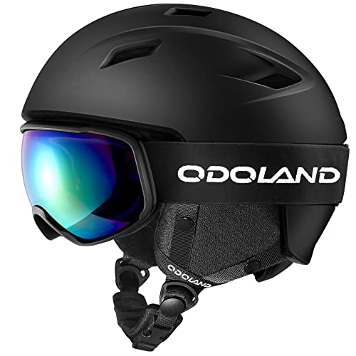 Odoland Kit casco da sci regolabile con occhiali UV400