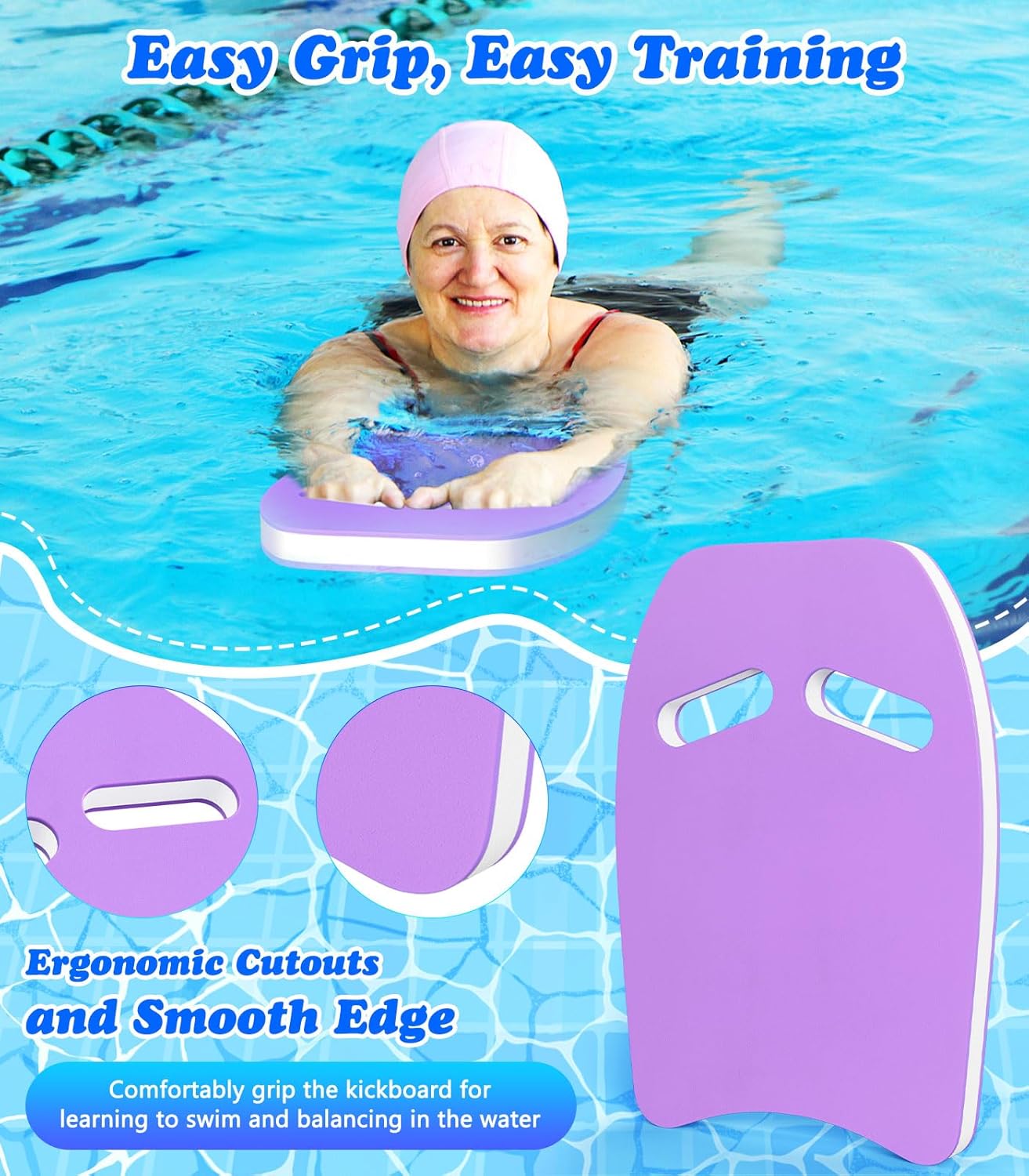 Thumbnail 2 de MoKo Schwimmbrett für Kinder und Erwachsene – Kickboard Trainingsausrüstung mit Griffen, Cartoon Swim Board