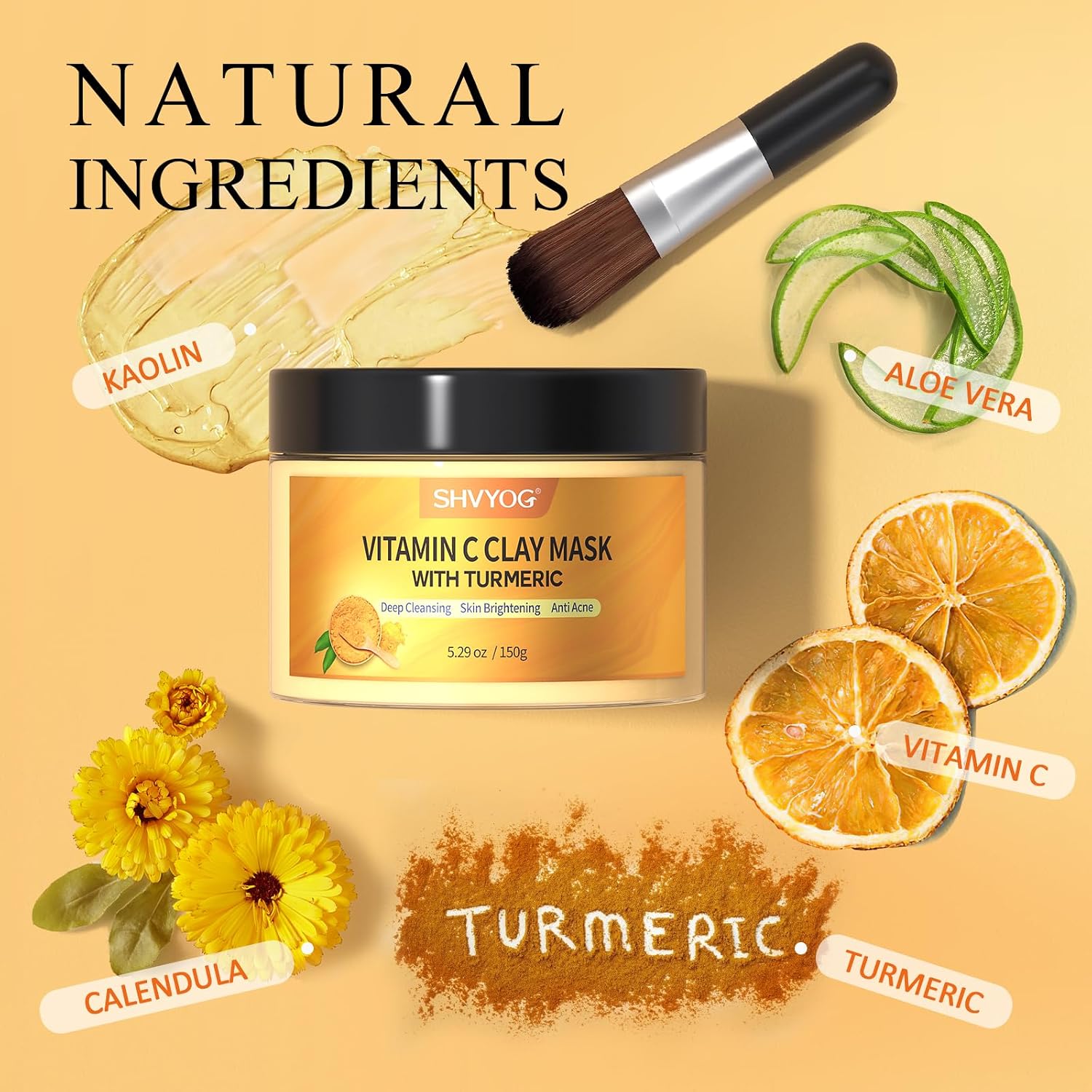 Thumbnail 2 de SHVYOG Turmeric Vitamin C Clay Mask 150g