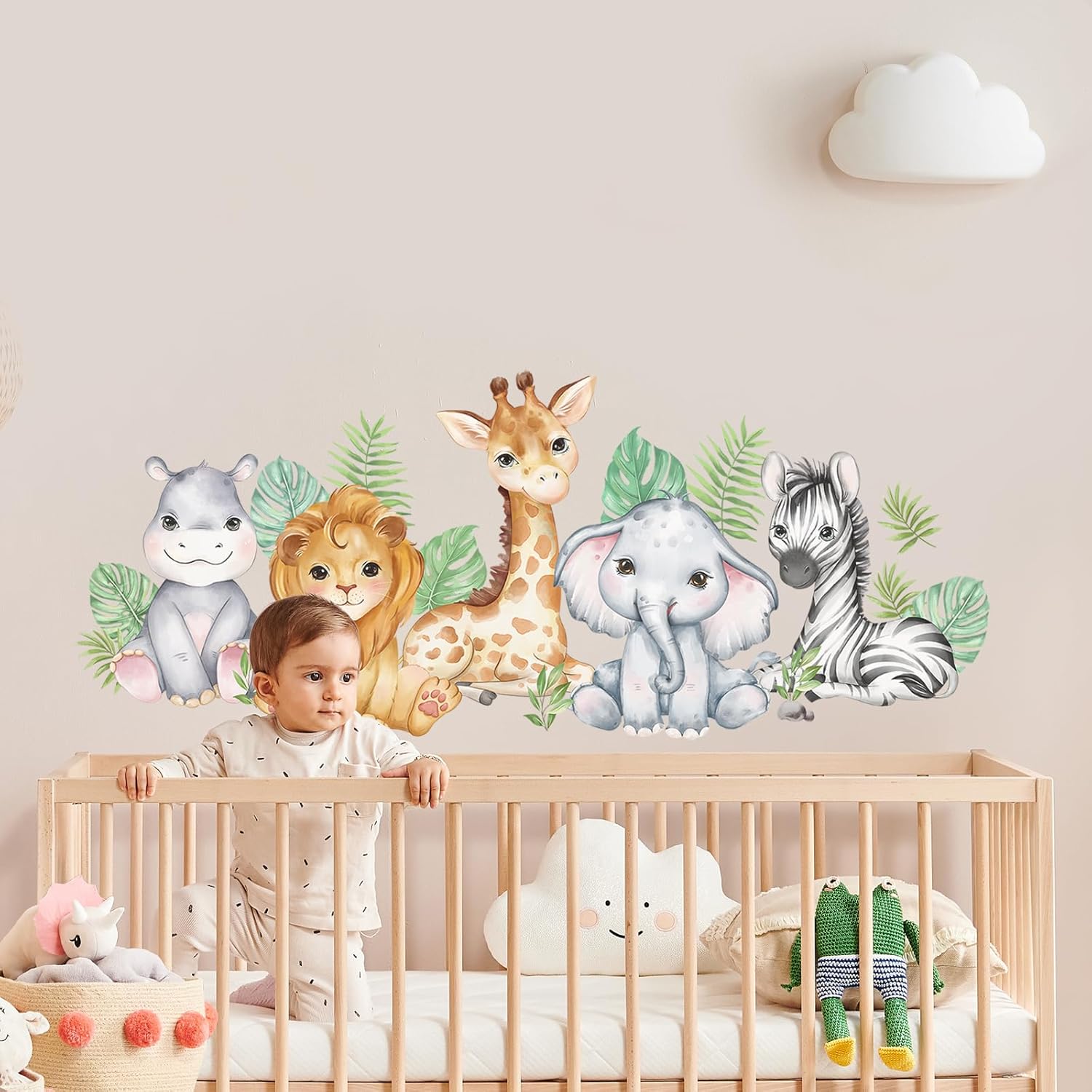 Thumbnail 1 de Tanlaby Dschungel Tier Wandsticker: Waldtiere für Kinderzimmer – abnehmbar & selbstklebend
