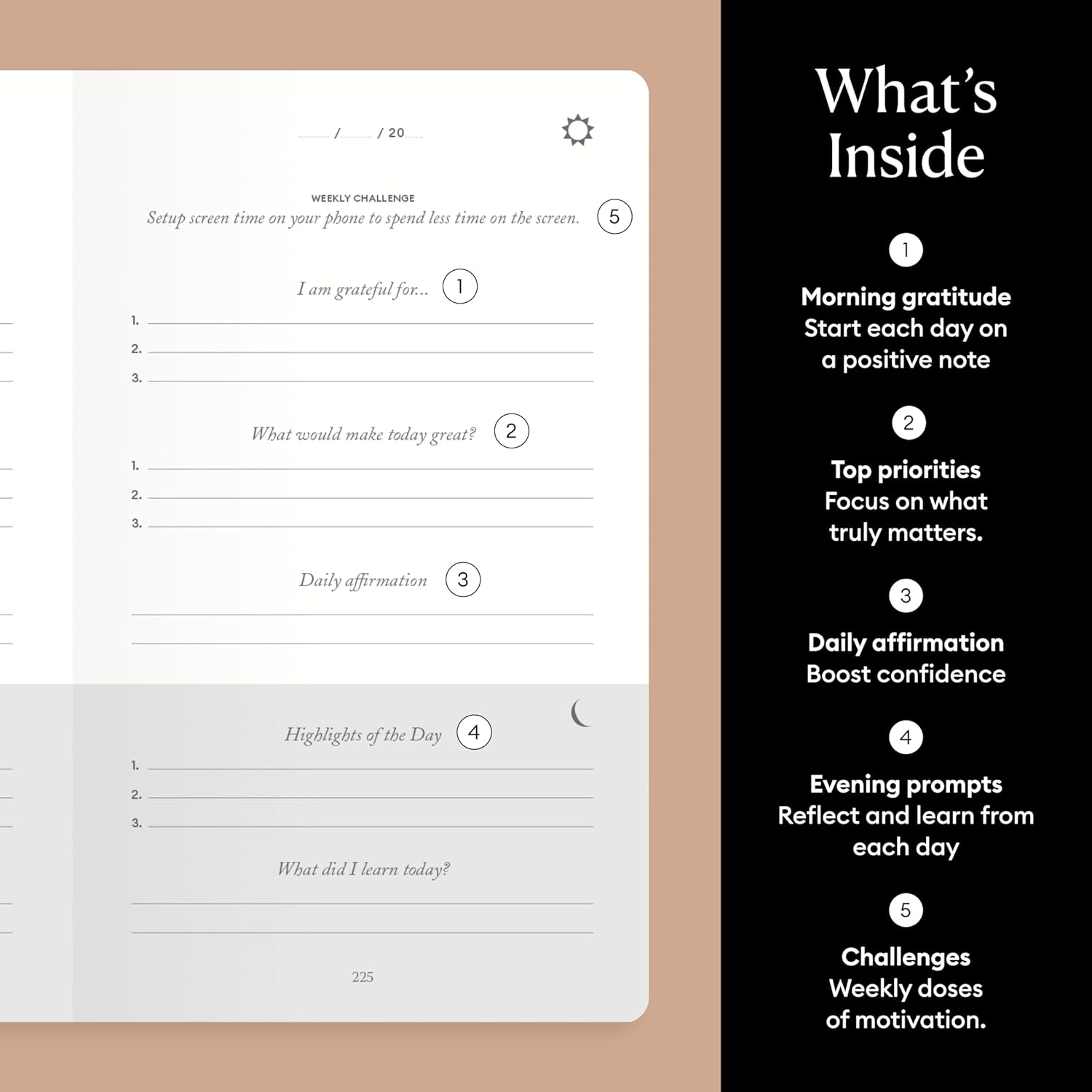 Thumbnail 3 de Intelligent Change: The Five Minute Journal – Daily Gratitude Journal for Happiness, Mindfulness and Reflection