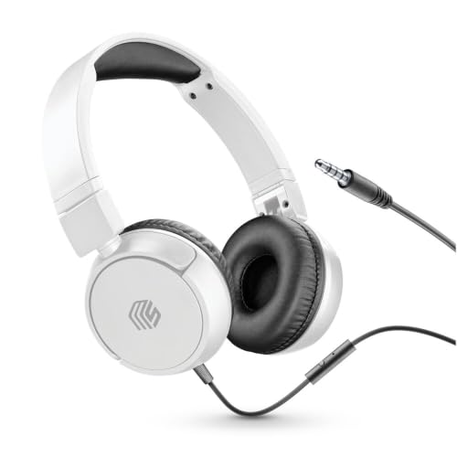 Detalle de Music Sound Headband Basic: auriculares con cable: supraaurales, micrófono y plegables en blanco