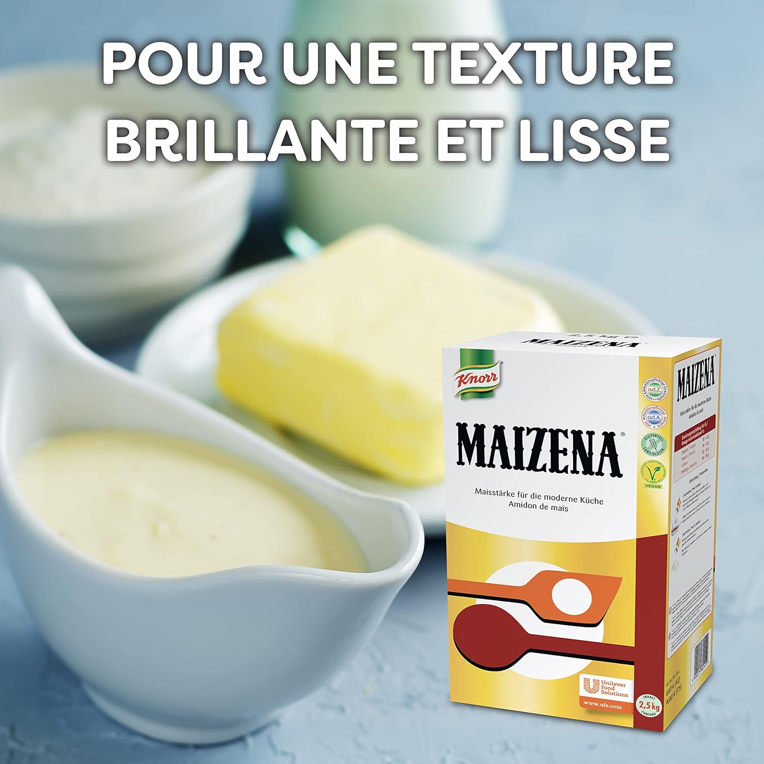Detalle de Maïzena Fleur de Maïs – Lie doucement, sans gluten, 2,5 kg pour desserts et sauces