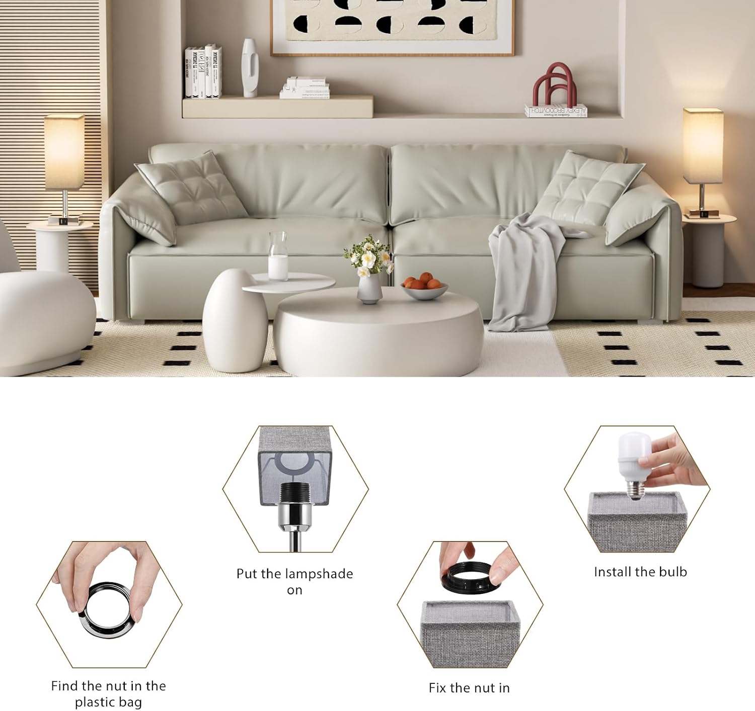 Thumbnail 6 de Aooshine Touch Bedside Lamps Set of 2