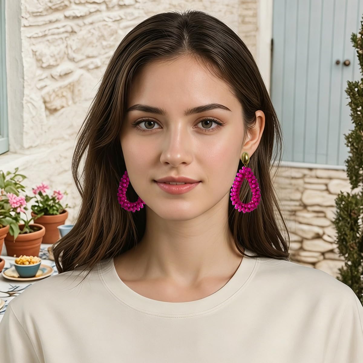 Detalle de Caiduoduo Bohemian Ohrringe Kristallhänge