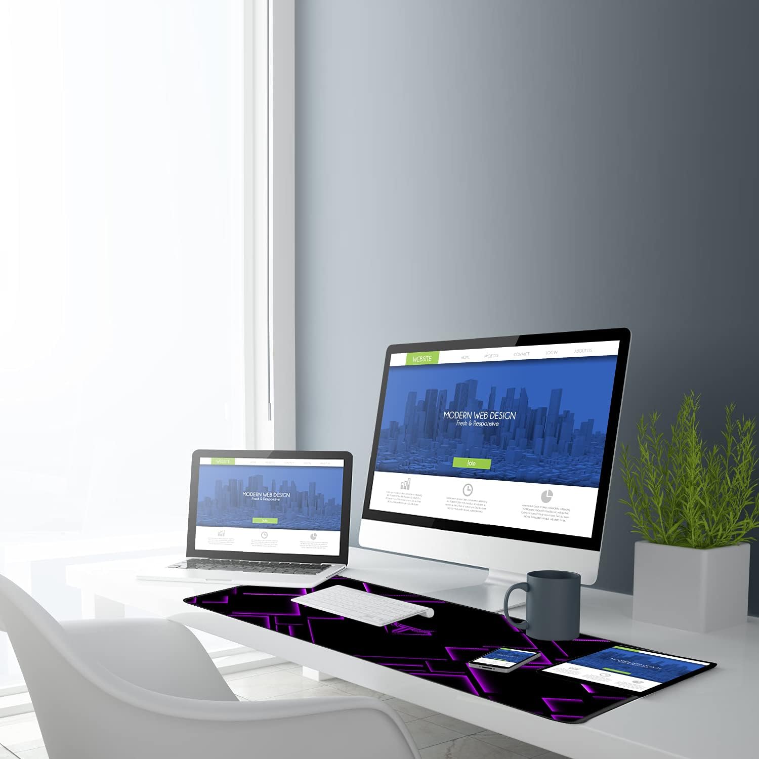 Detalle 2 de TEDNETGO Large Gaming Mouse Pad, 31.5 x 15.7-Inch Purple Extended Mat