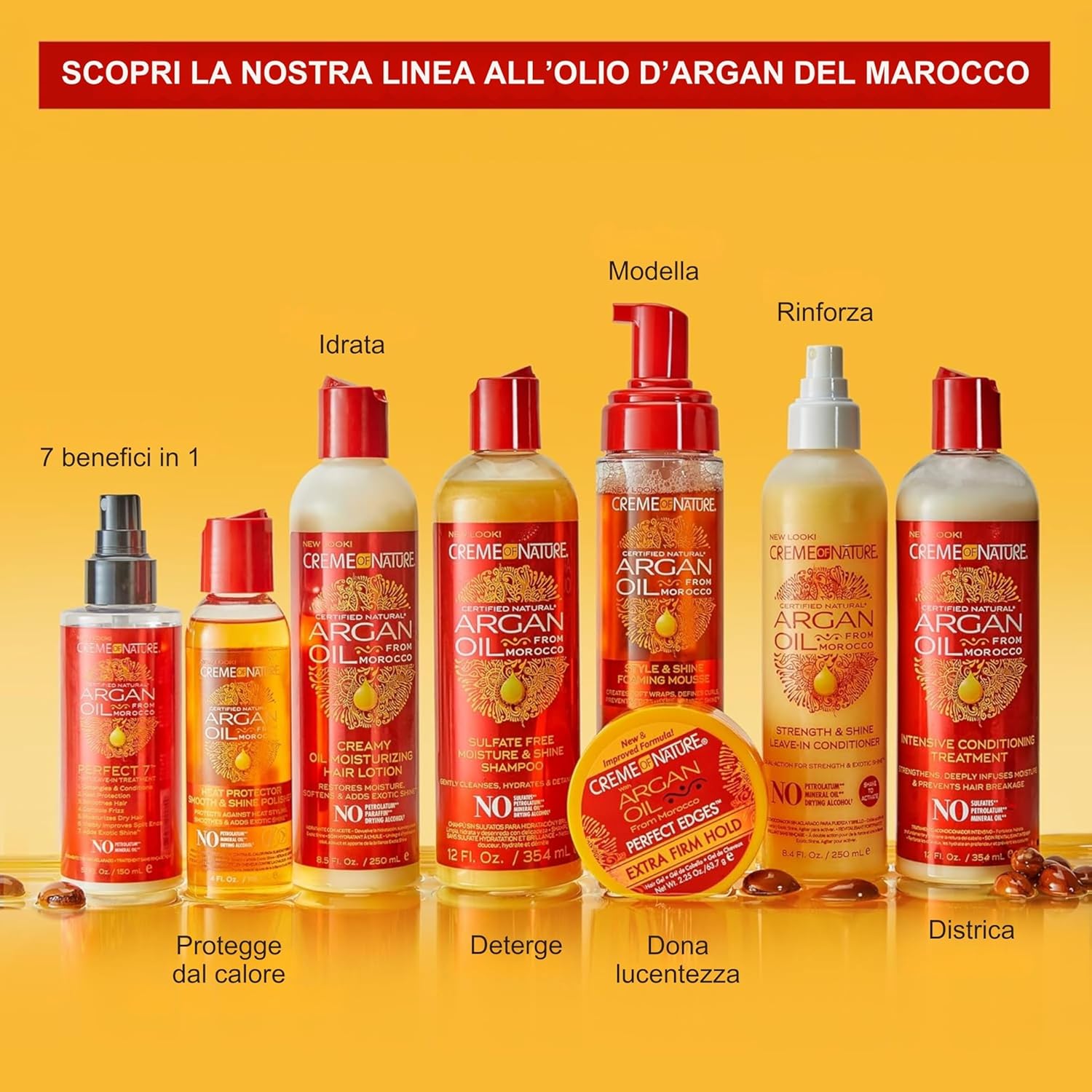 Detalle de Creme of Nature Argan Oil Perfect 7 in 1: Trattamento giornaliero senza risciacquo per capelli lucenti e protetti