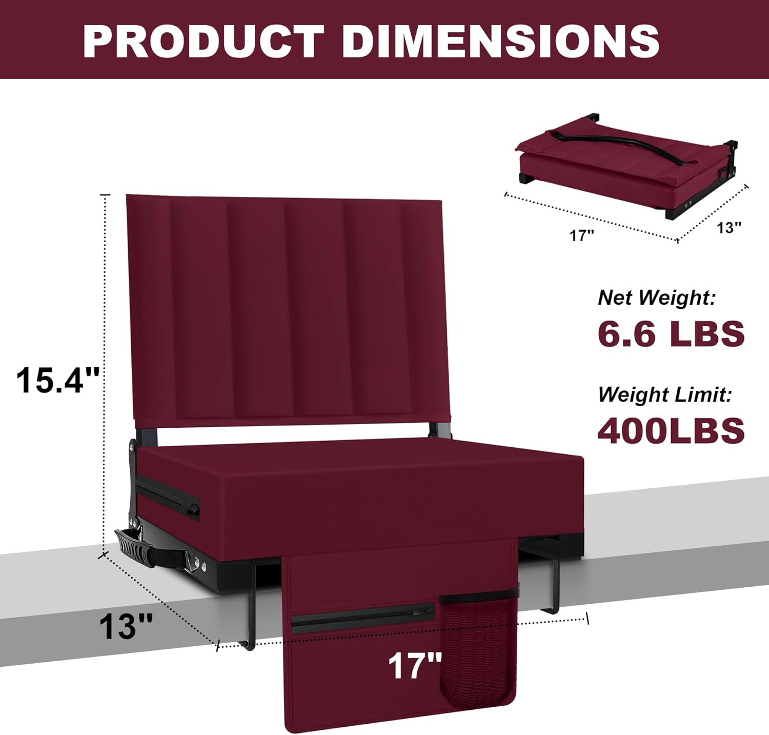 Thumbnail 2 de Aliphon Stadium Seat for Bleachers with Back Support and Cushion
