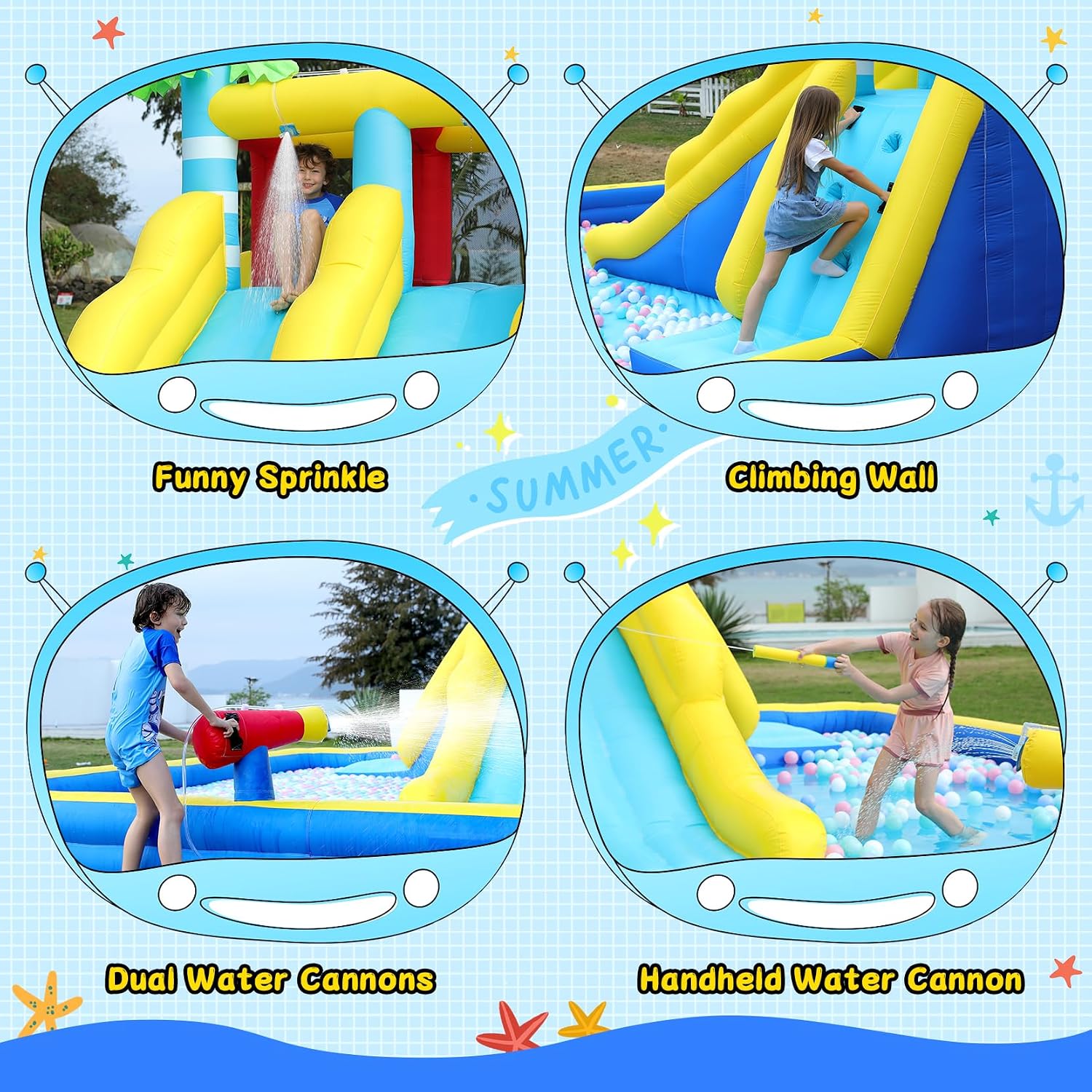 Detalle 2 de ELEMARA Inflatable Water Slide 3 Slides