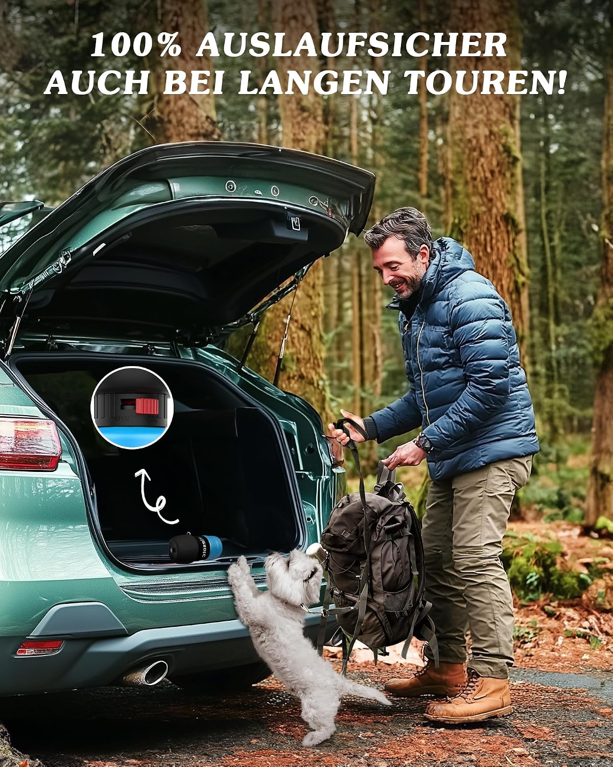 Detalle de lesotc 1000 ml Hundetrinkflasche für unterwegs