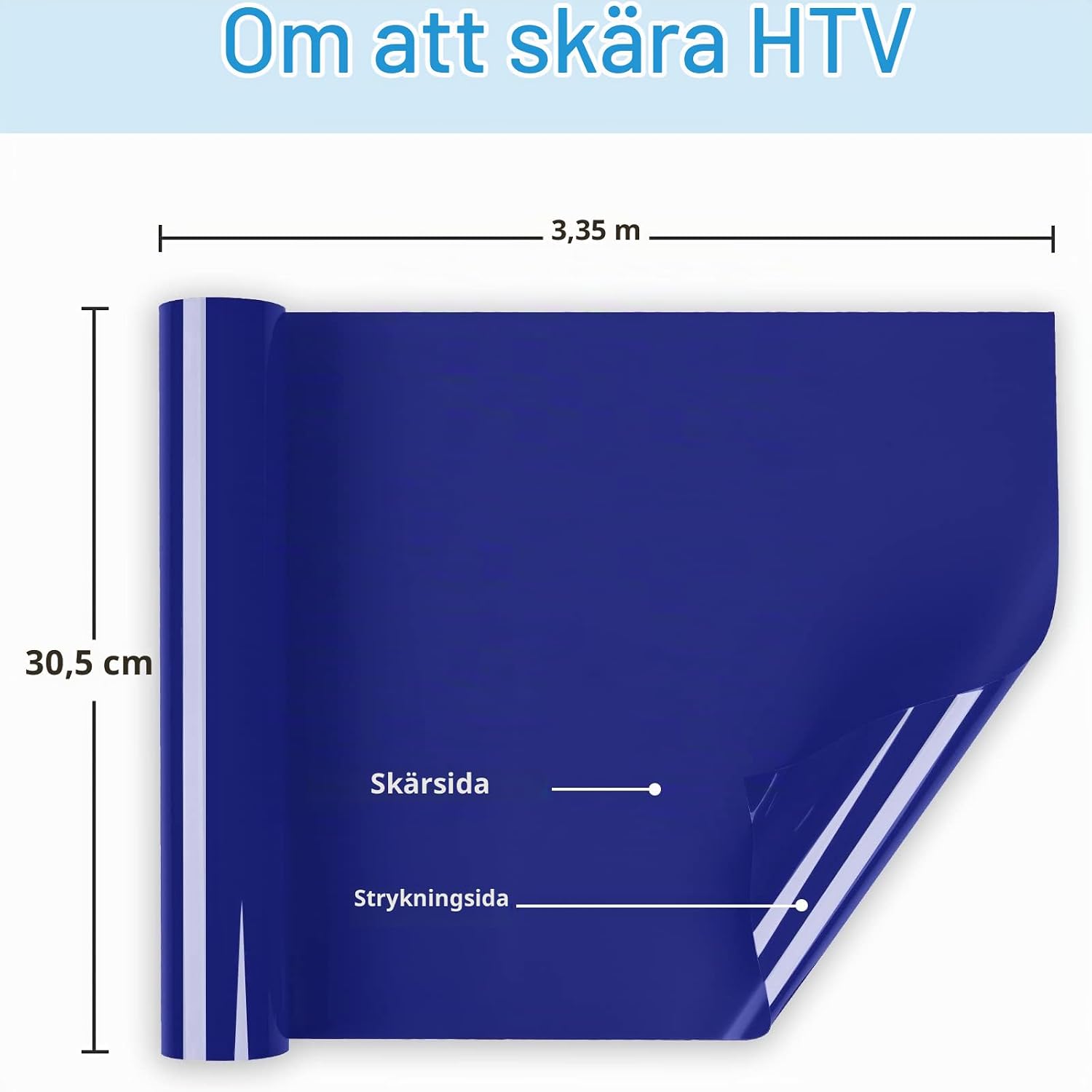 Thumbnail 2 de Prime Vinyl Drak Blue värmeöverföringsvinyl, 30,5 × 335,5 cm