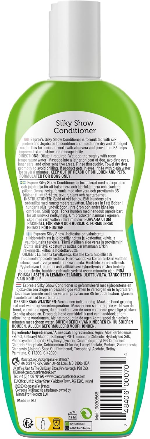 Detalle de Espree Conditionneur pour Chiens d’Exposition – Huile de Carthame et Protéines de Soie, 355 ml