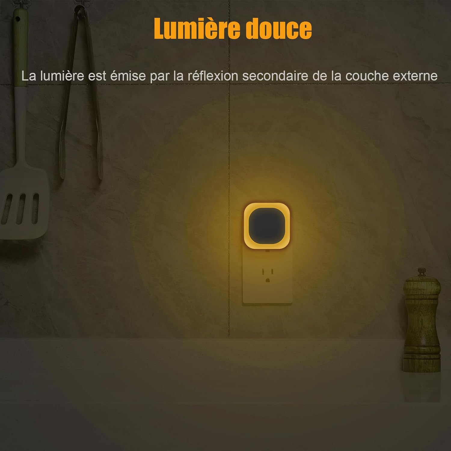 Thumbnail 4 de YUNLEX 2 Pcs Veilleuses LED Automatiques avec capteur crépusculaire – 3 niveaux de luminosité
