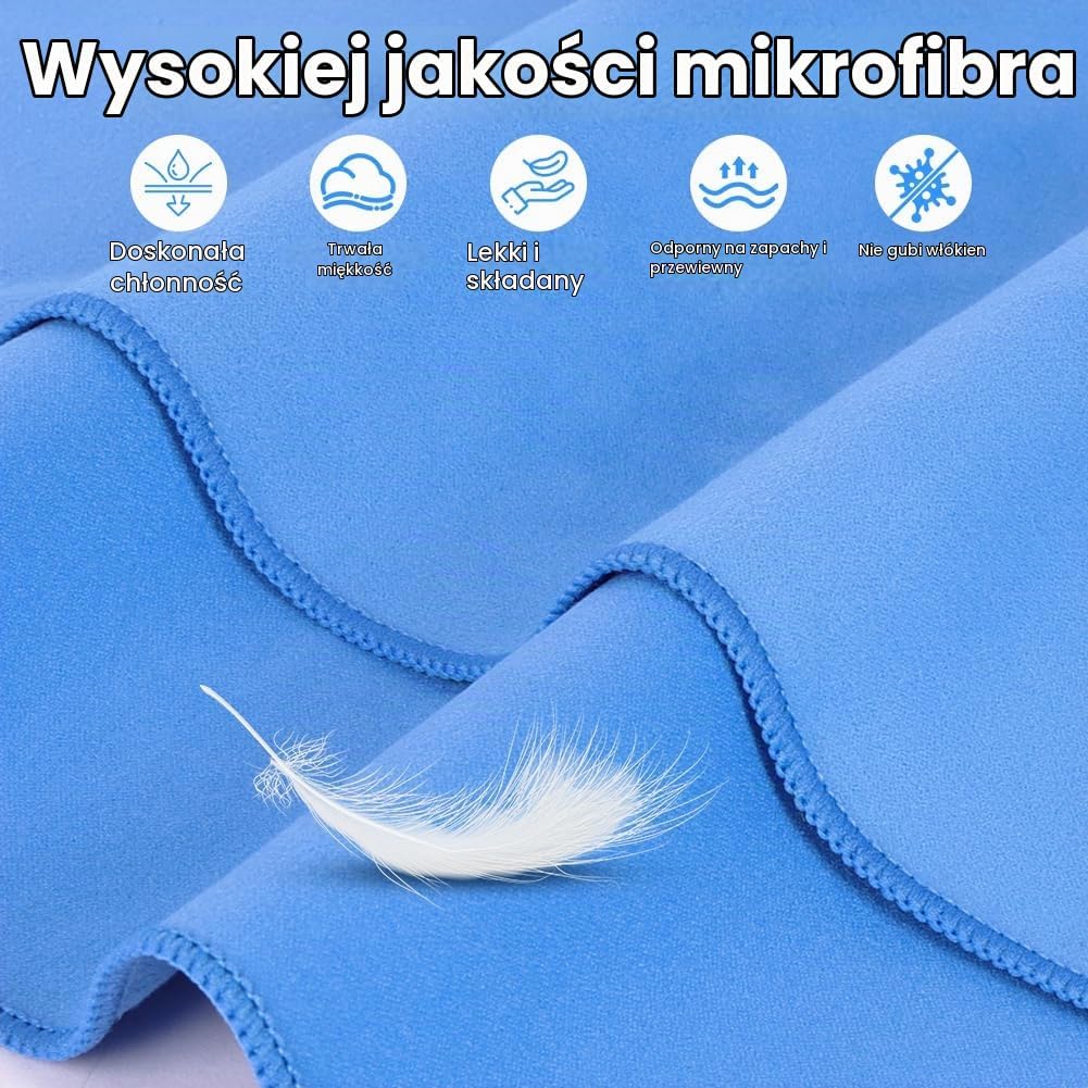 Detalle 2 de Aolso 5468392 – zestaw 3 szybkoschnących ręczników z mikrofibry, niebieski