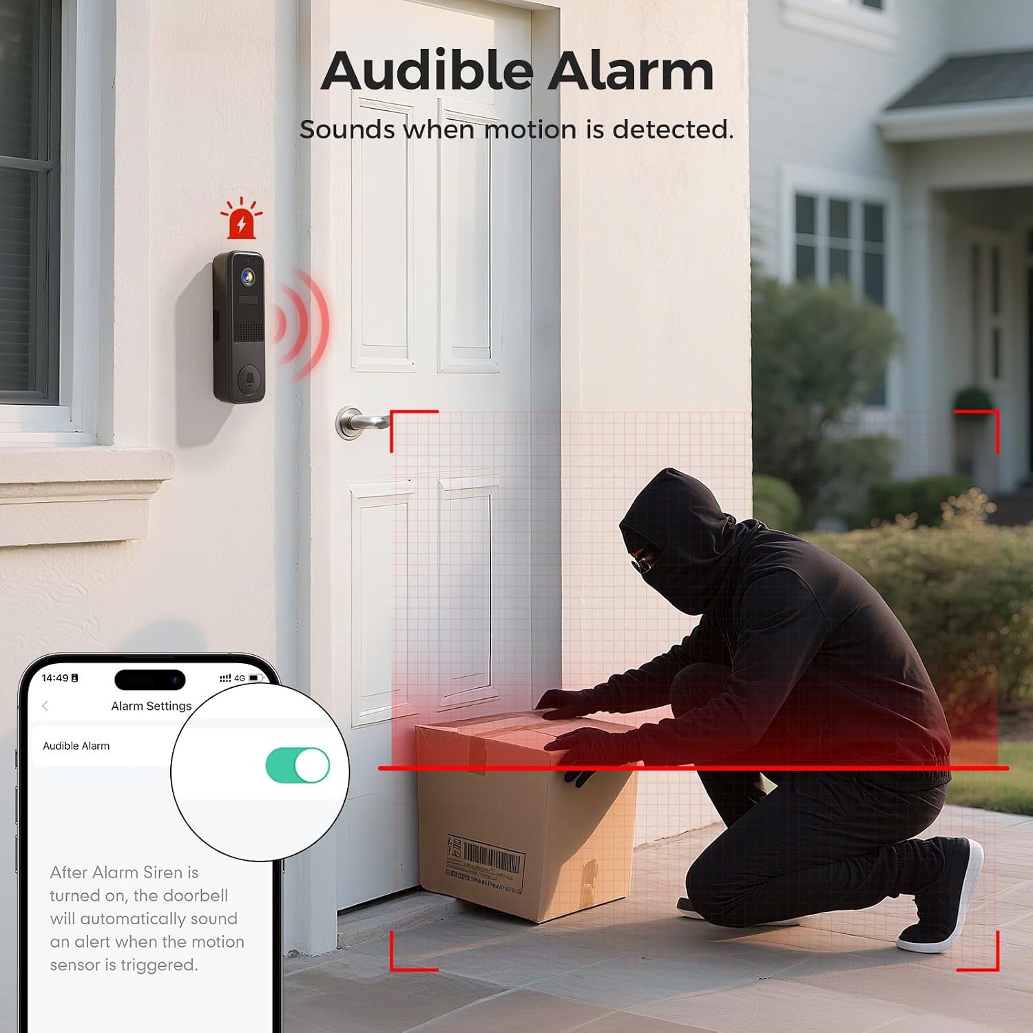 Detalle 2 de Wireless 2K video doorbell with night vision
