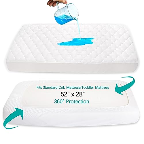 Thumbnail 2 de Biloban Crib Mattress Protector Sheets: Fitted Waterproof Crib Mattress Pad Cover