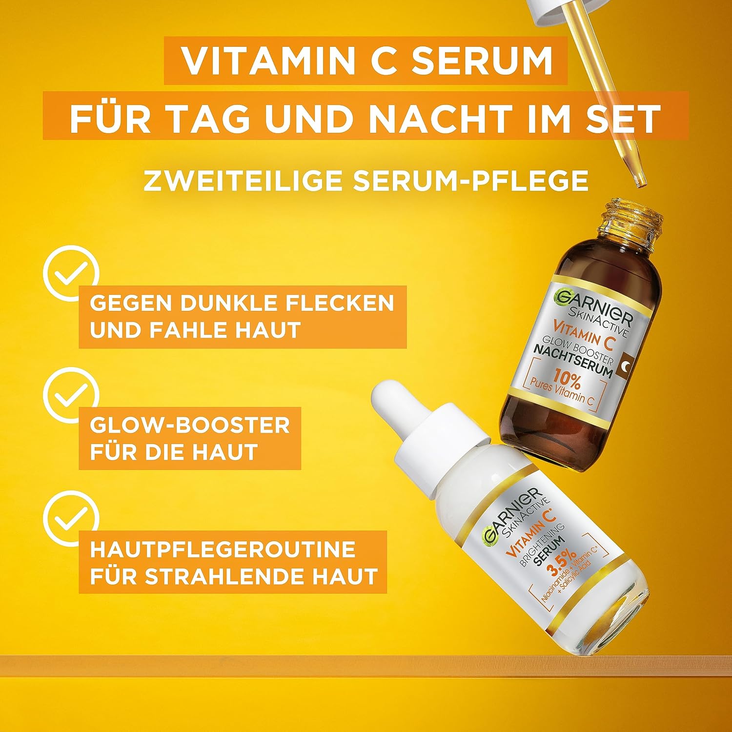 Detalle de Garnier SkinActive Sérum Duo 2️⃣0% Vit C jour/nuit