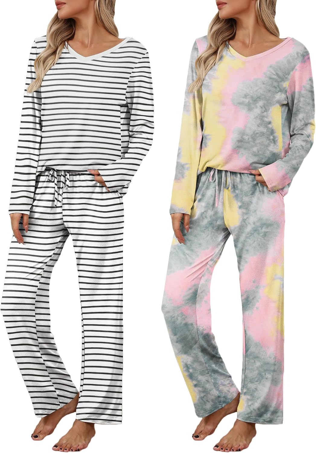 Detalle de Ekouaer Women's Pajama Sets, 2-Pack